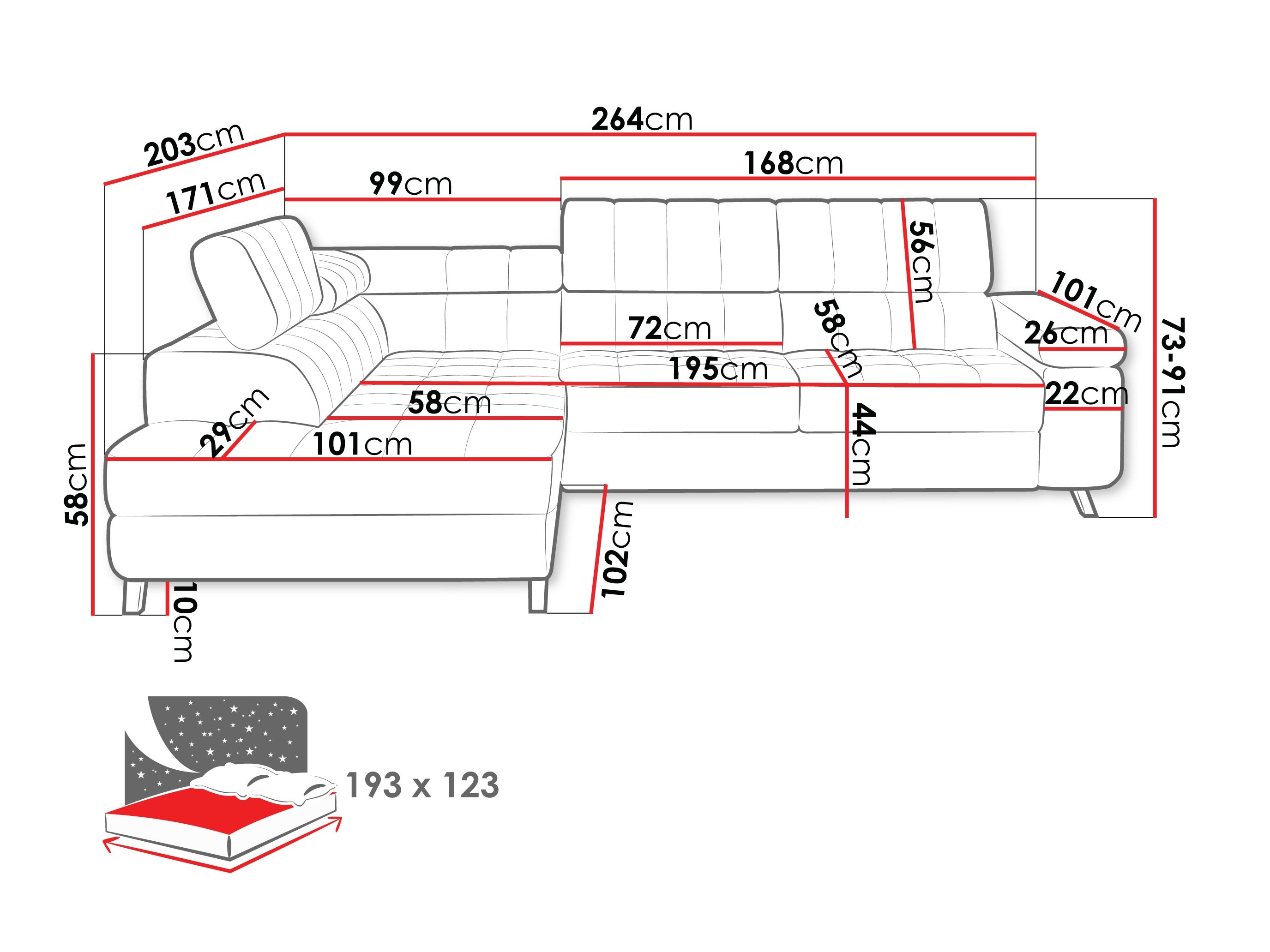 Sofá de canto Comfivo 207 (Zoya 03)