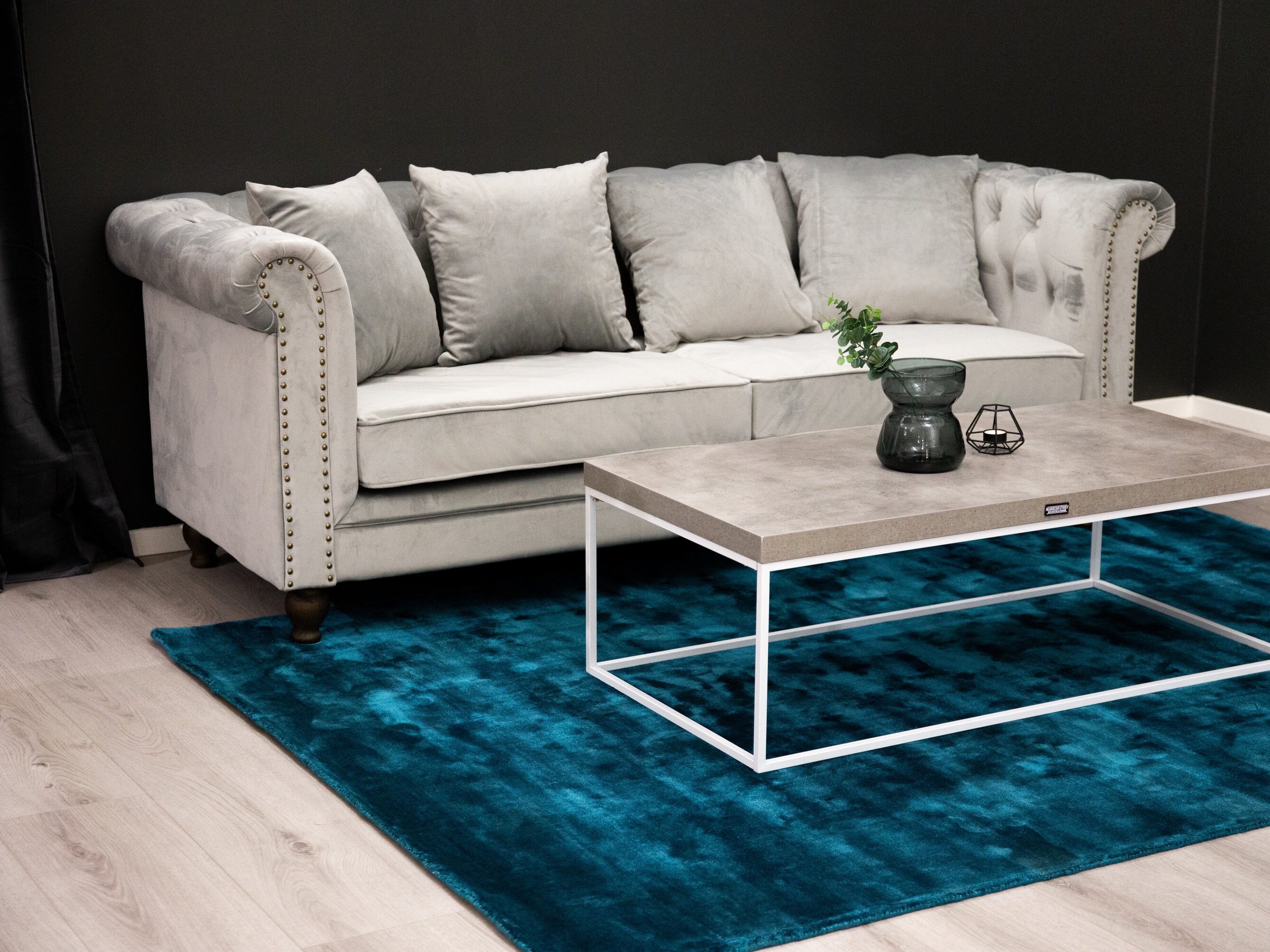 Chesterfield sofá Dallas 255 (Cinzento claro)