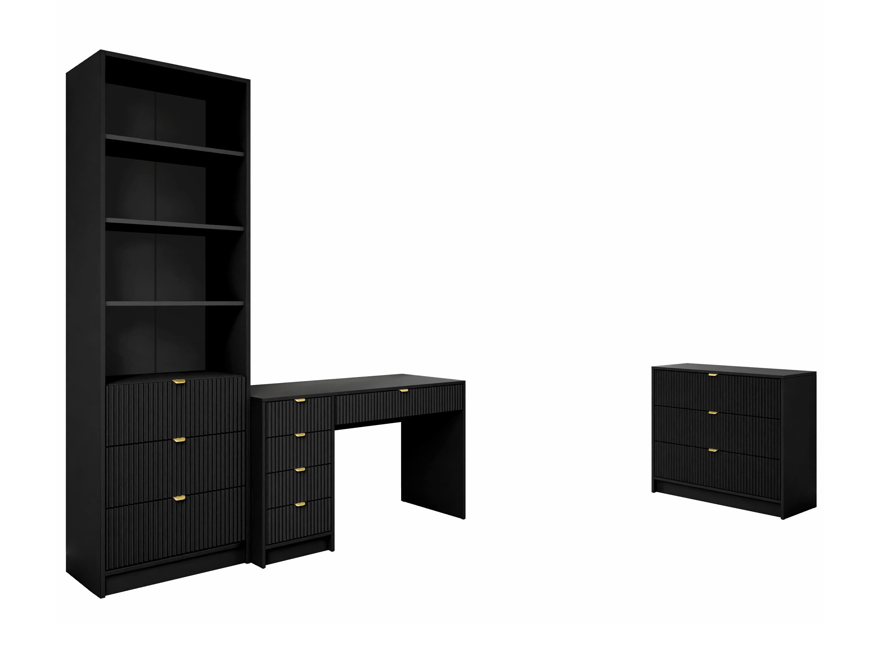 Conjunto para escritório em casa Comfivo Larmire 120 (Preto)