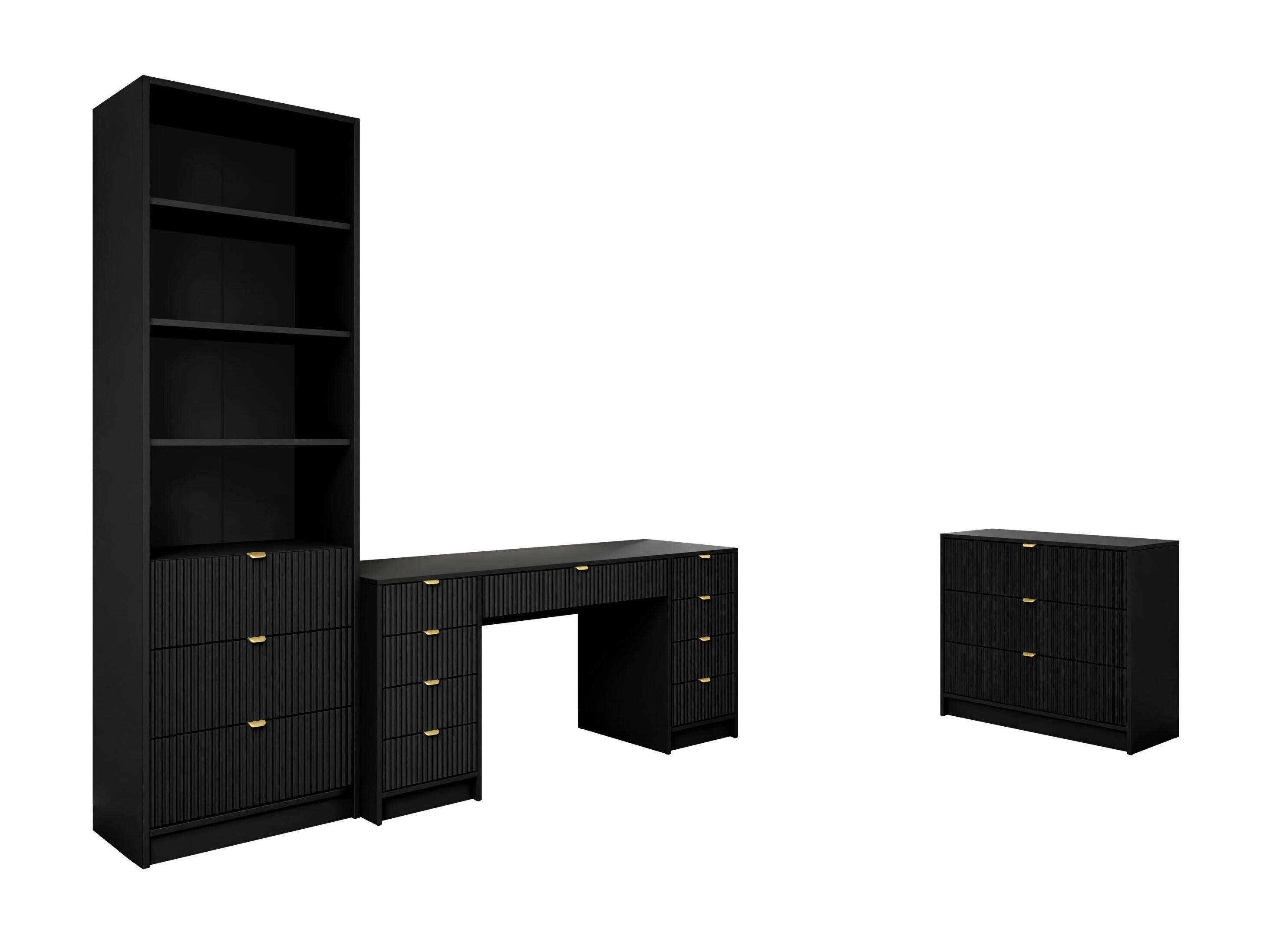 Conjunto para escritório em casa Comfivo Larmire 121 (Preto)