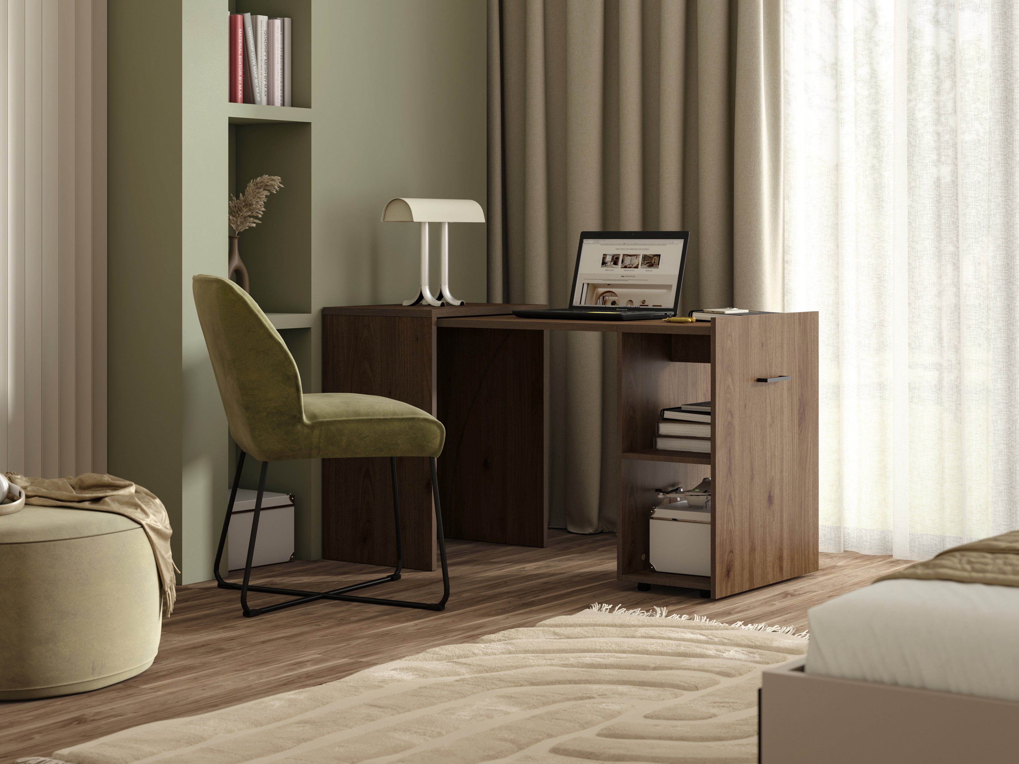 Mesa de escritório Austin 304 (Nogueira)
