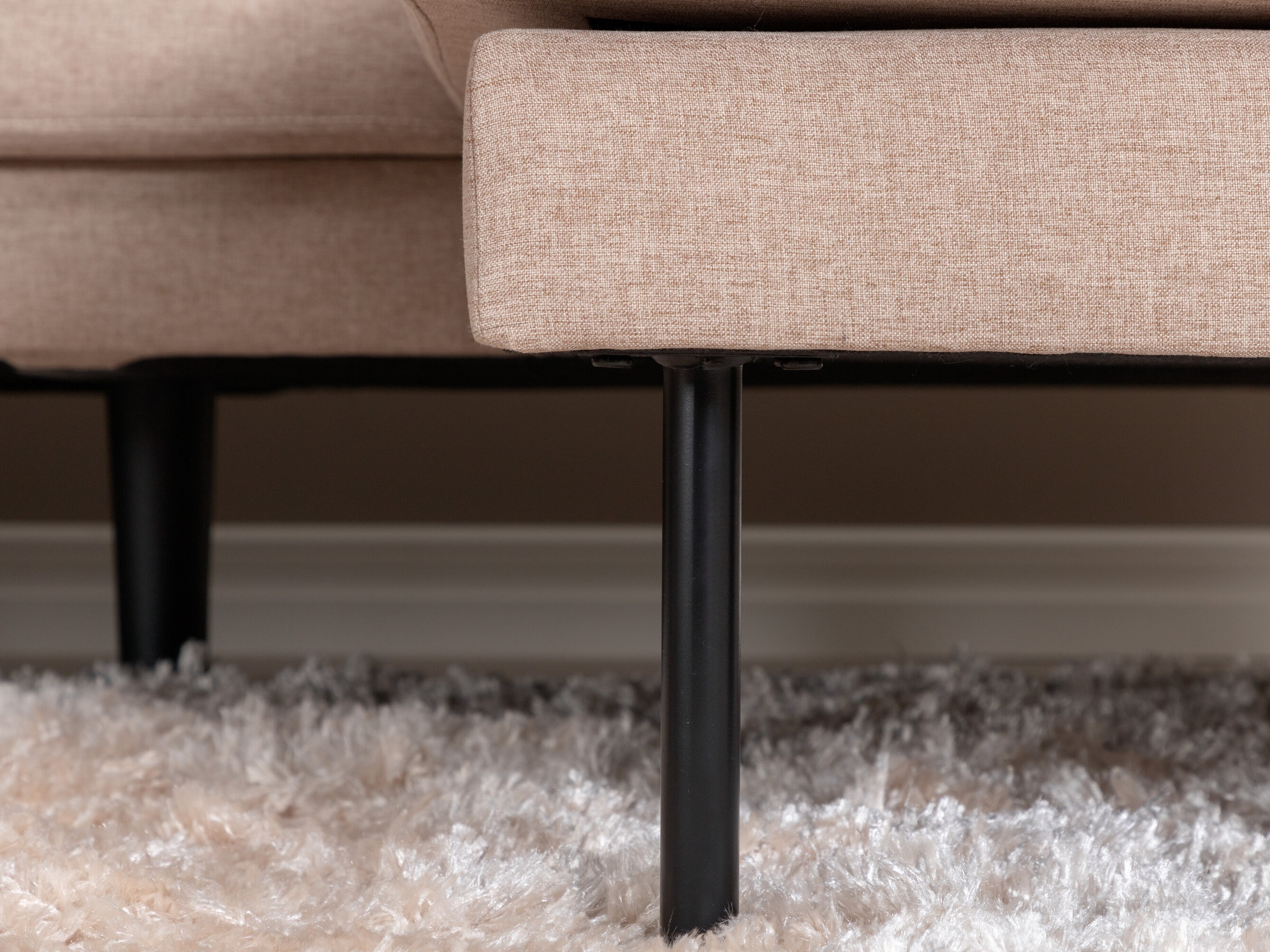 Sofá de canto Fercame 102 (Castanho + Preto)