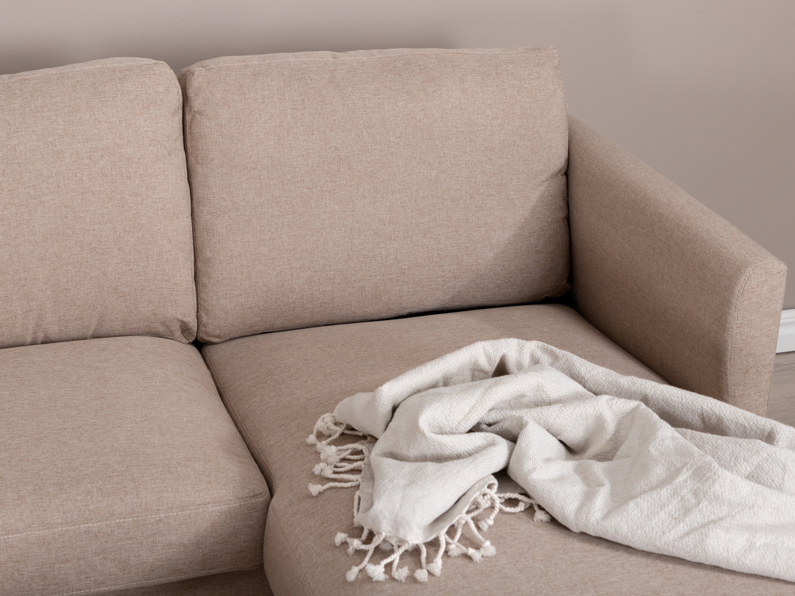 Sofá de canto Fercame 102 (Castanho + Preto)