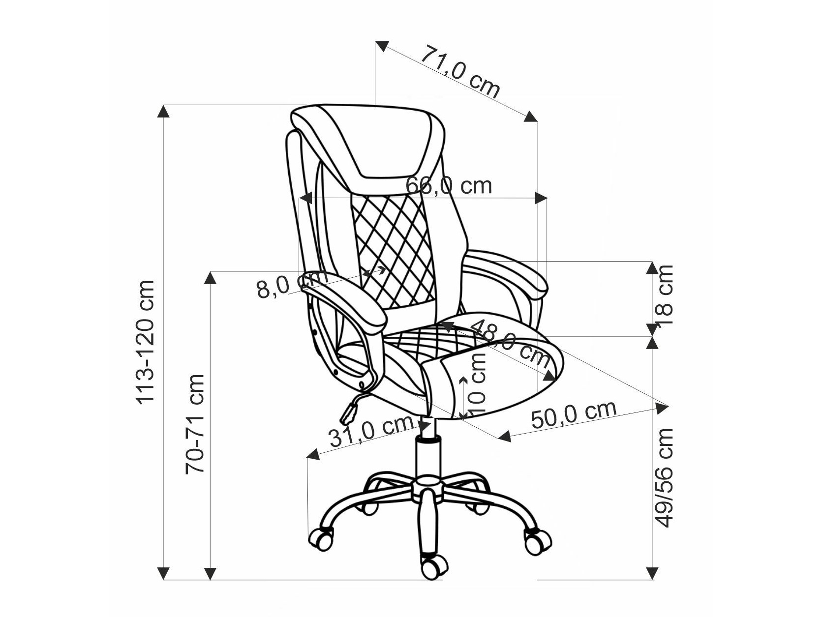 Cadeira de escritório Houston 1602 (Cinzento)