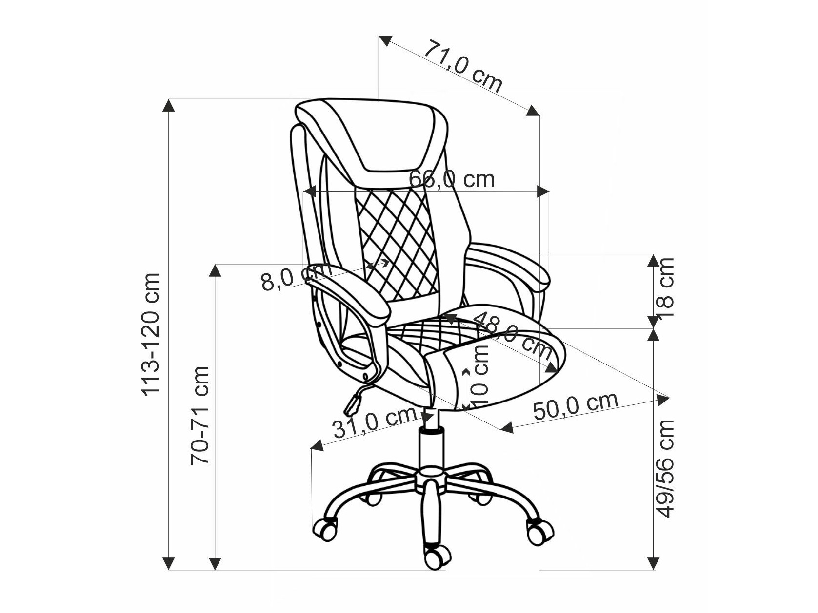 Cadeira de escritório Houston 1602 (Preto)