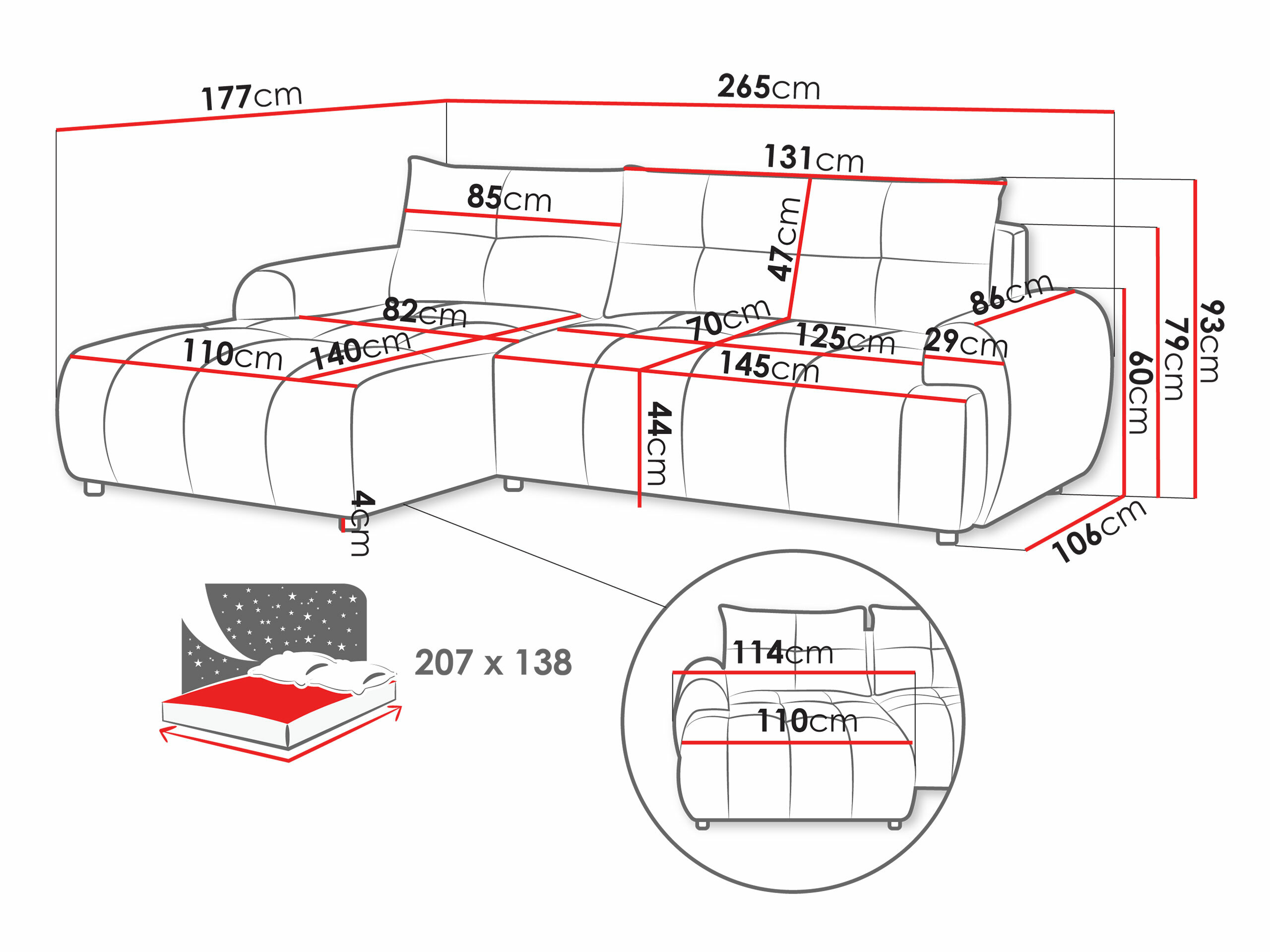 Sofá de canto TrendyNest 104 (Velo 635)