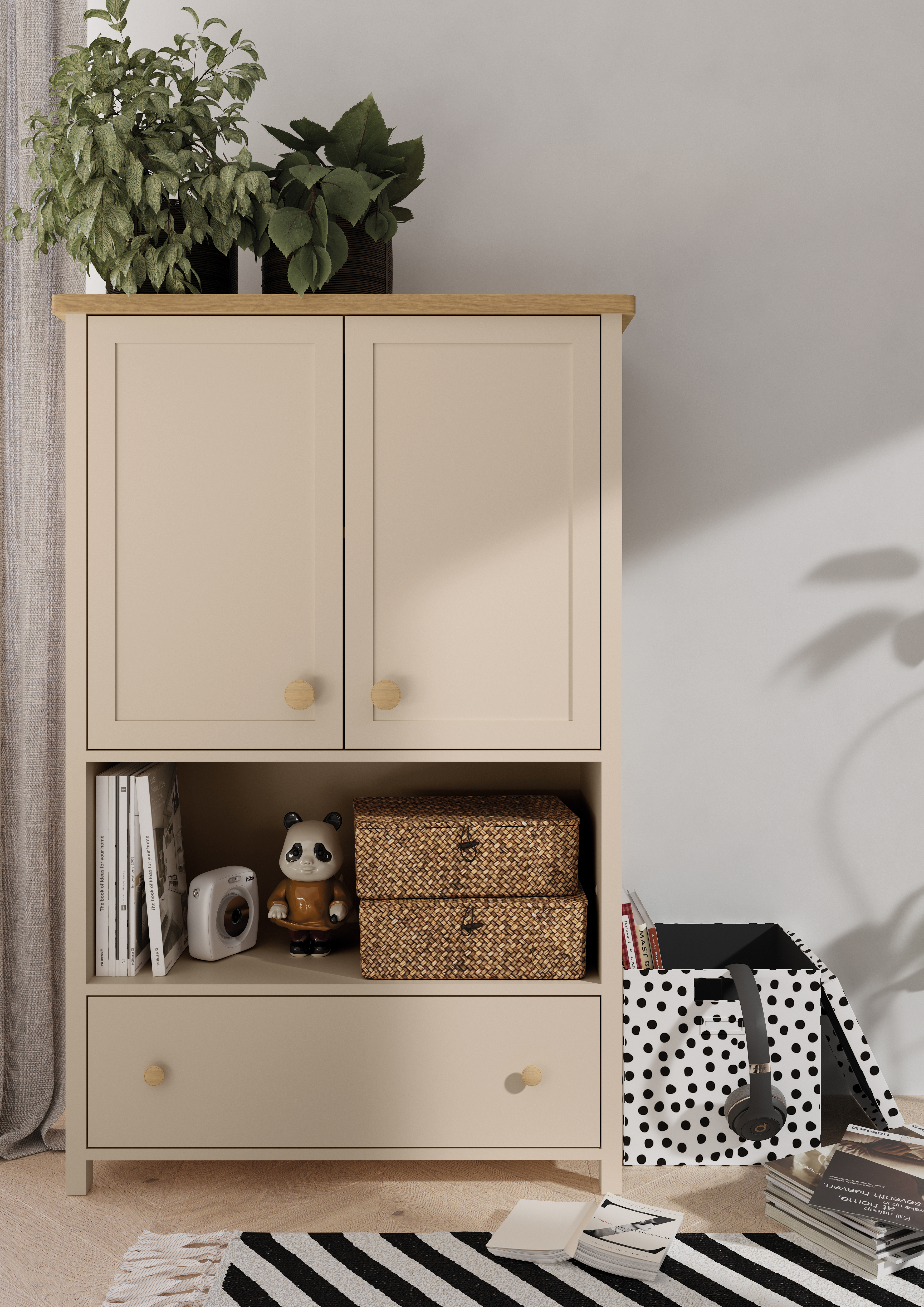 Cómoda Romelbo 144 (Bege + Carvalho)