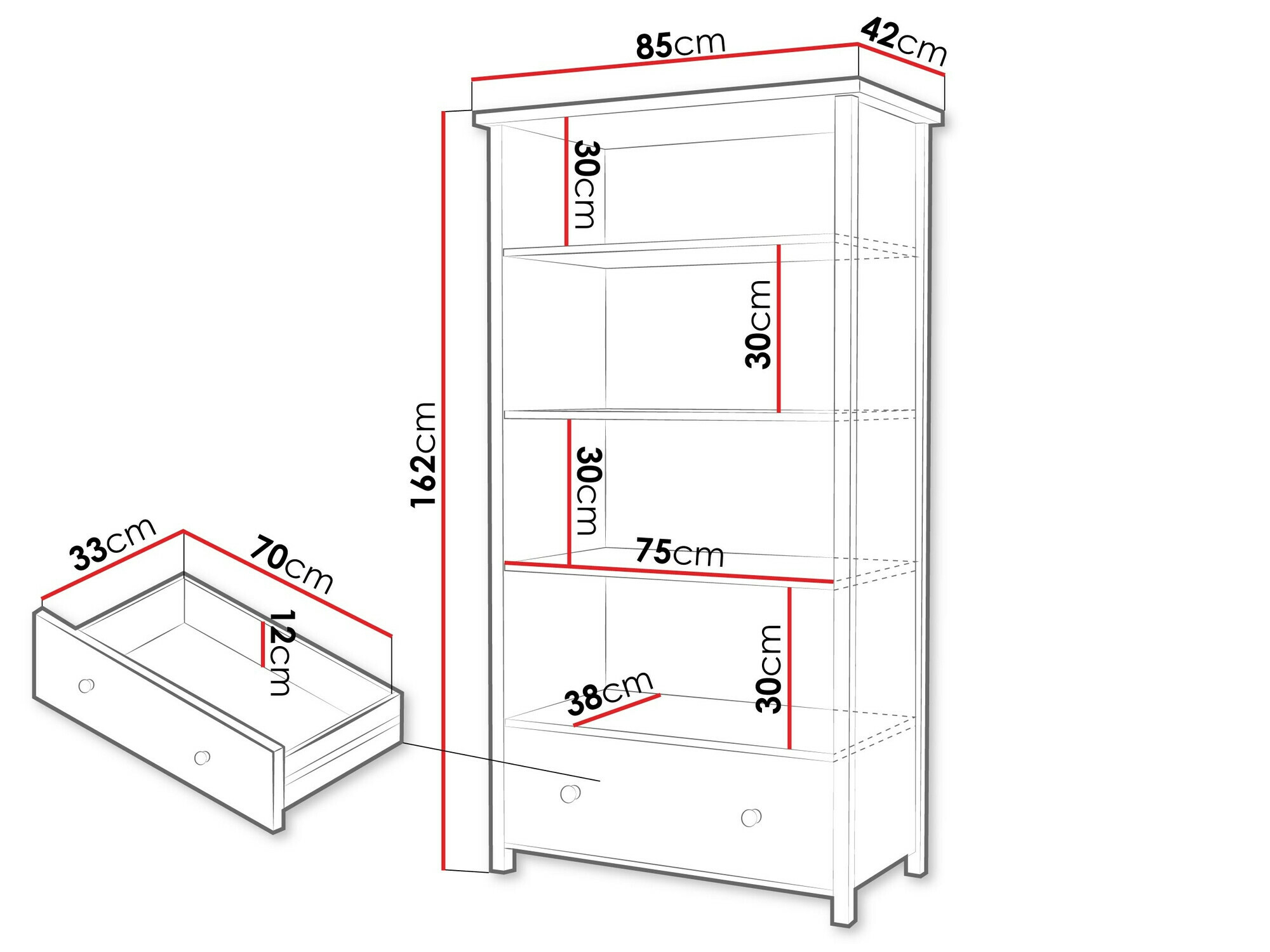 Estante Romelbo 142 (Bege + Carvalho)