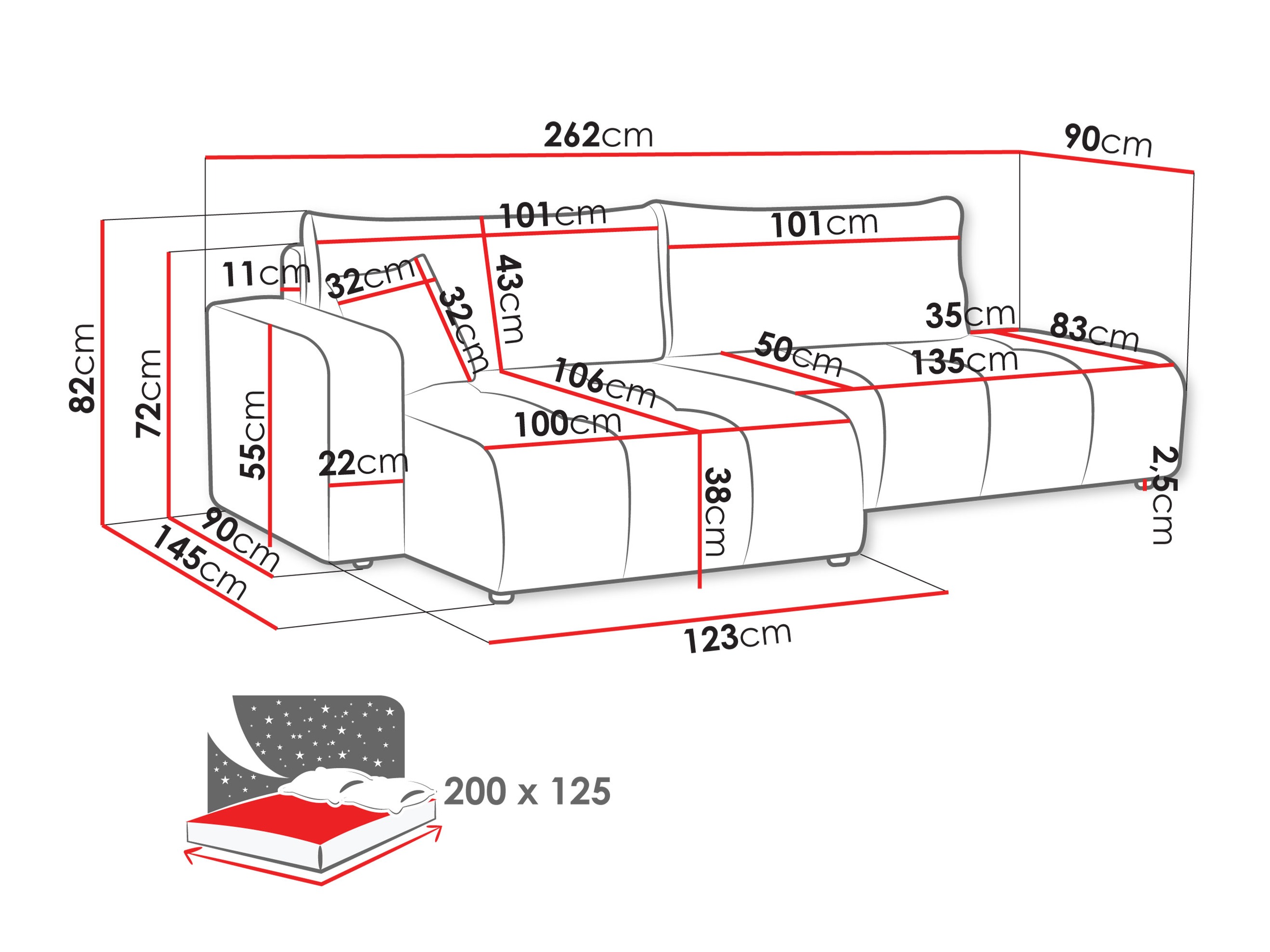 Sofá de canto Comfivo 471 (Velo 621)