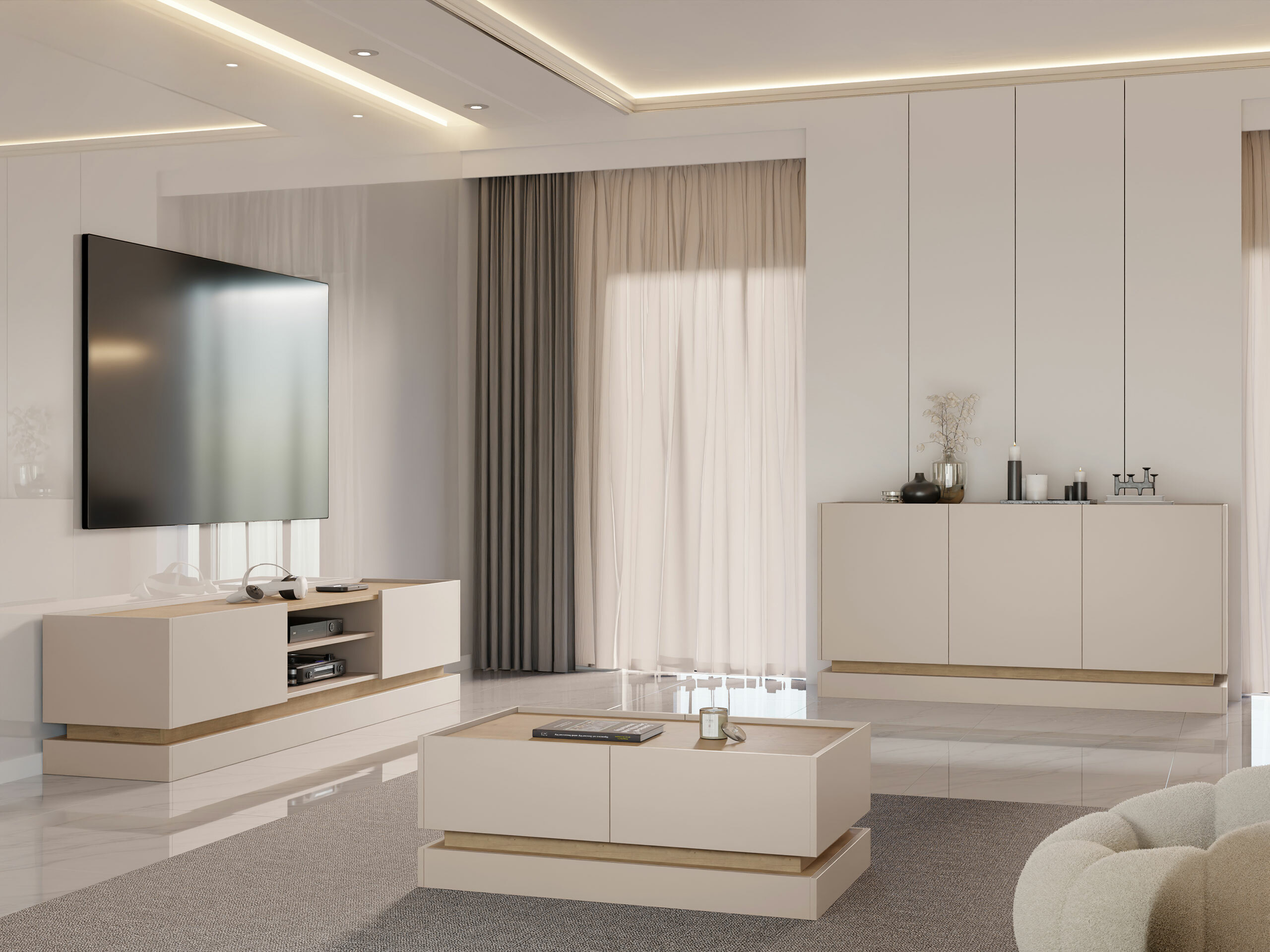 Aparador Comfivo Dalvenu 101 (Castanho claro + Carvalho)