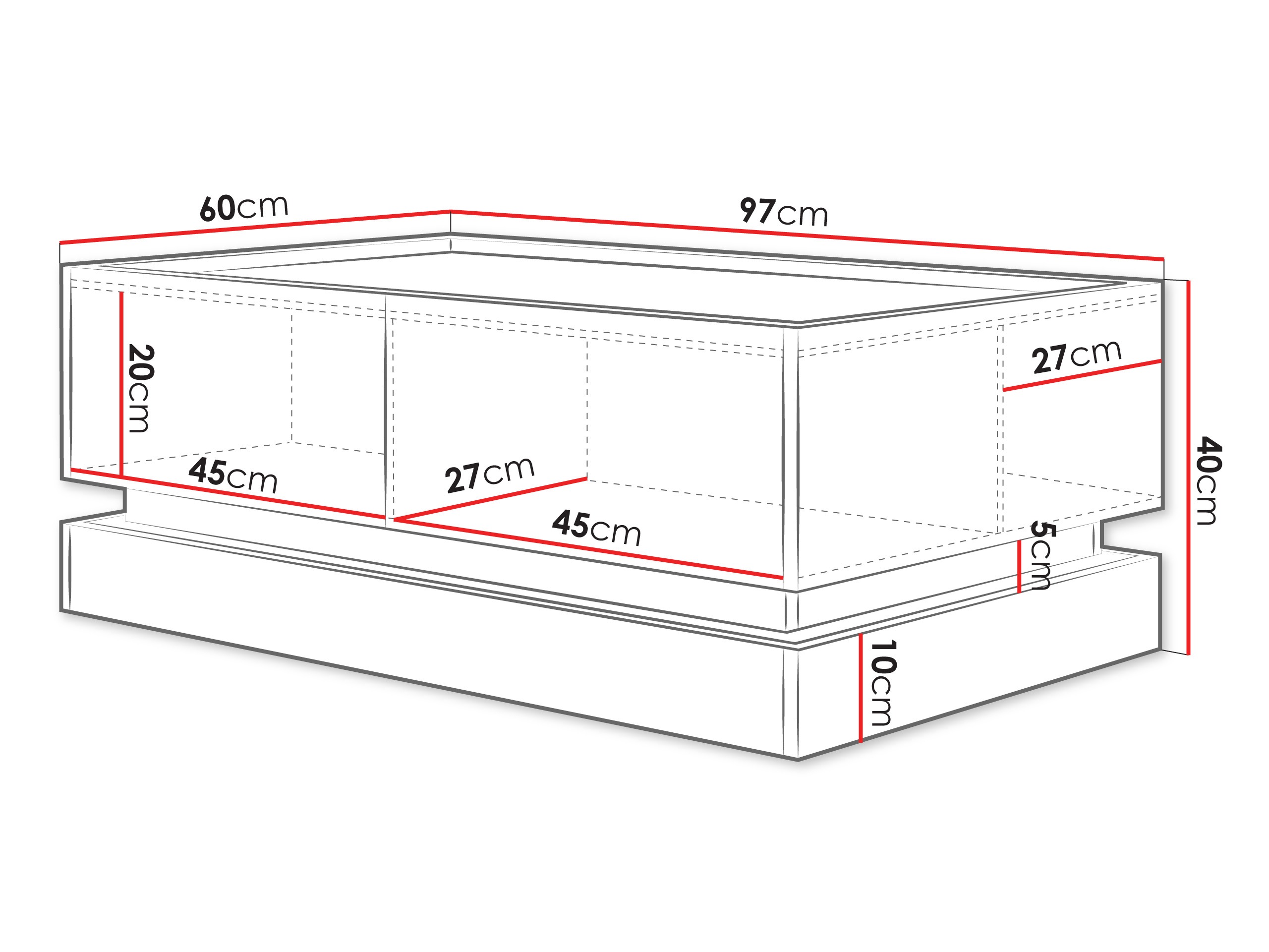 Mesa de centro Comfivo Dalvenu 103 (Castanho claro + Carvalho)