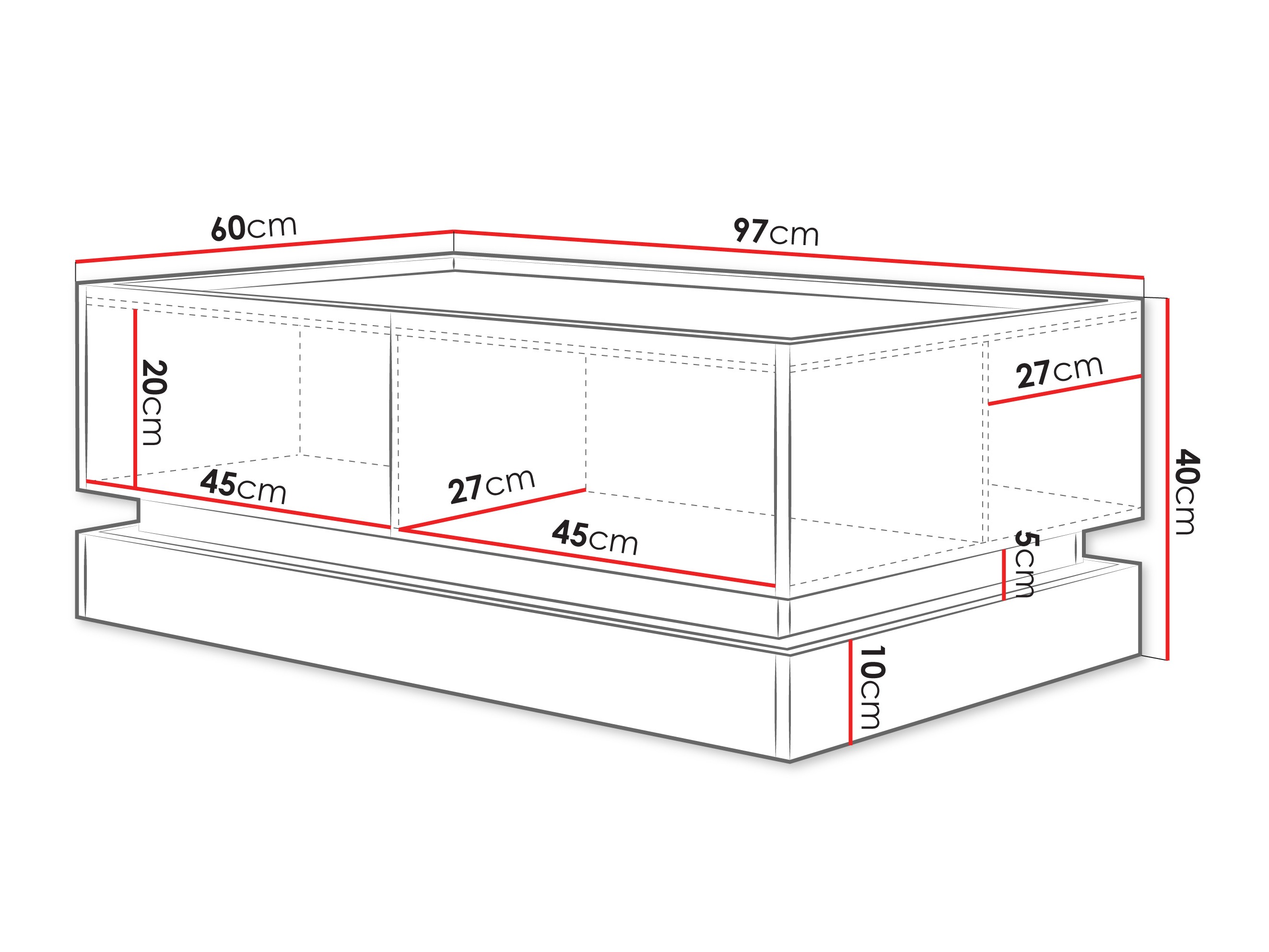 Mesa de centro Comfivo Tilia (Preto + Carvalho)