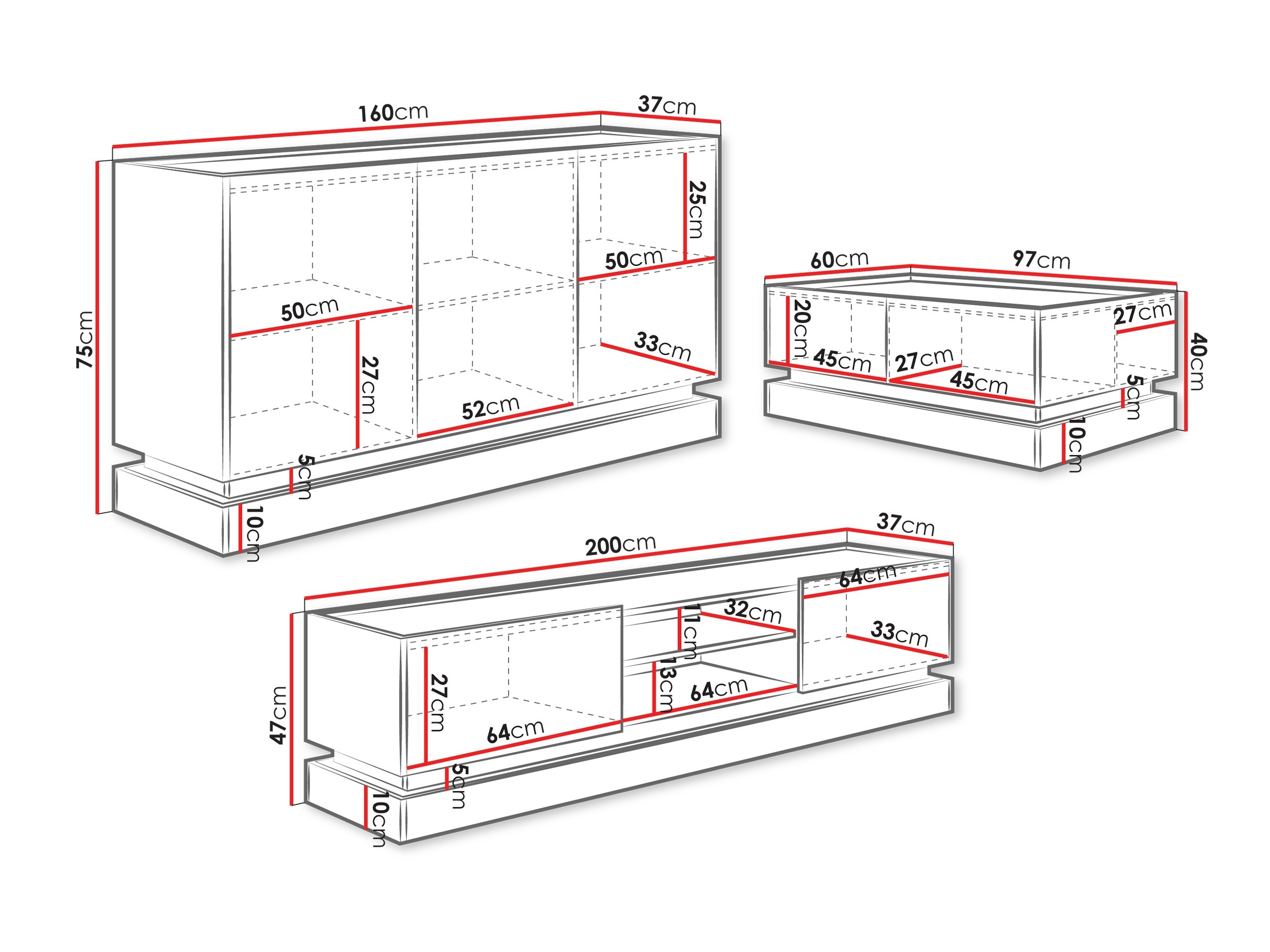 Conjunto para sala de estar Comfivo Tilia (Castanho claro + Carvalho)