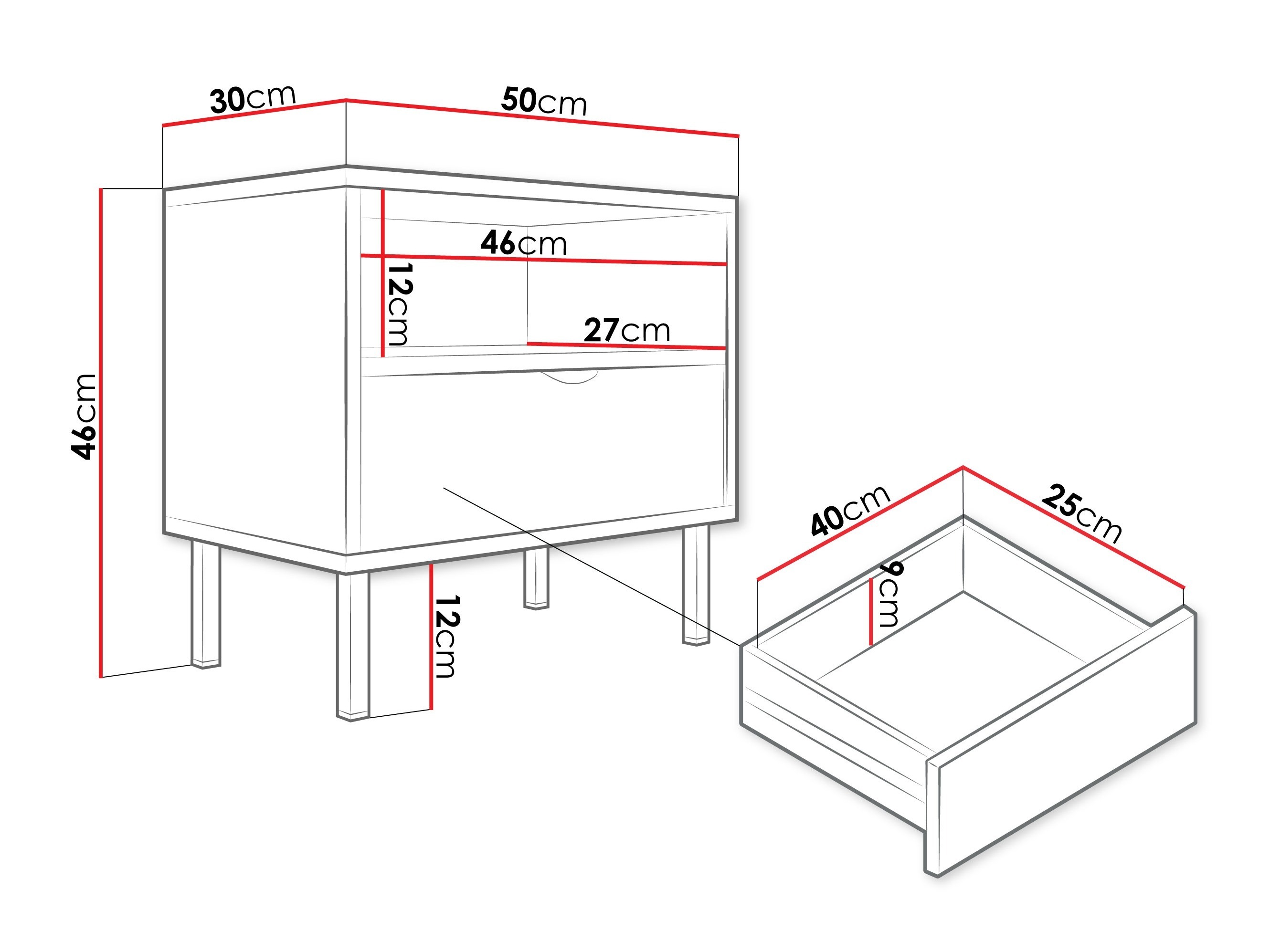 Mesa de cabeceira Comfivo Elblare