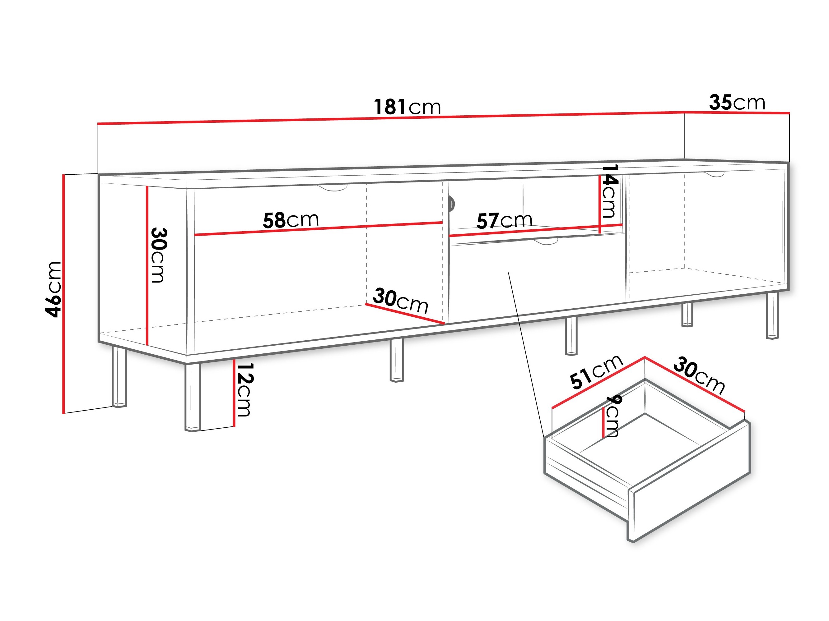 Móvel de TV Comfivo Elblare