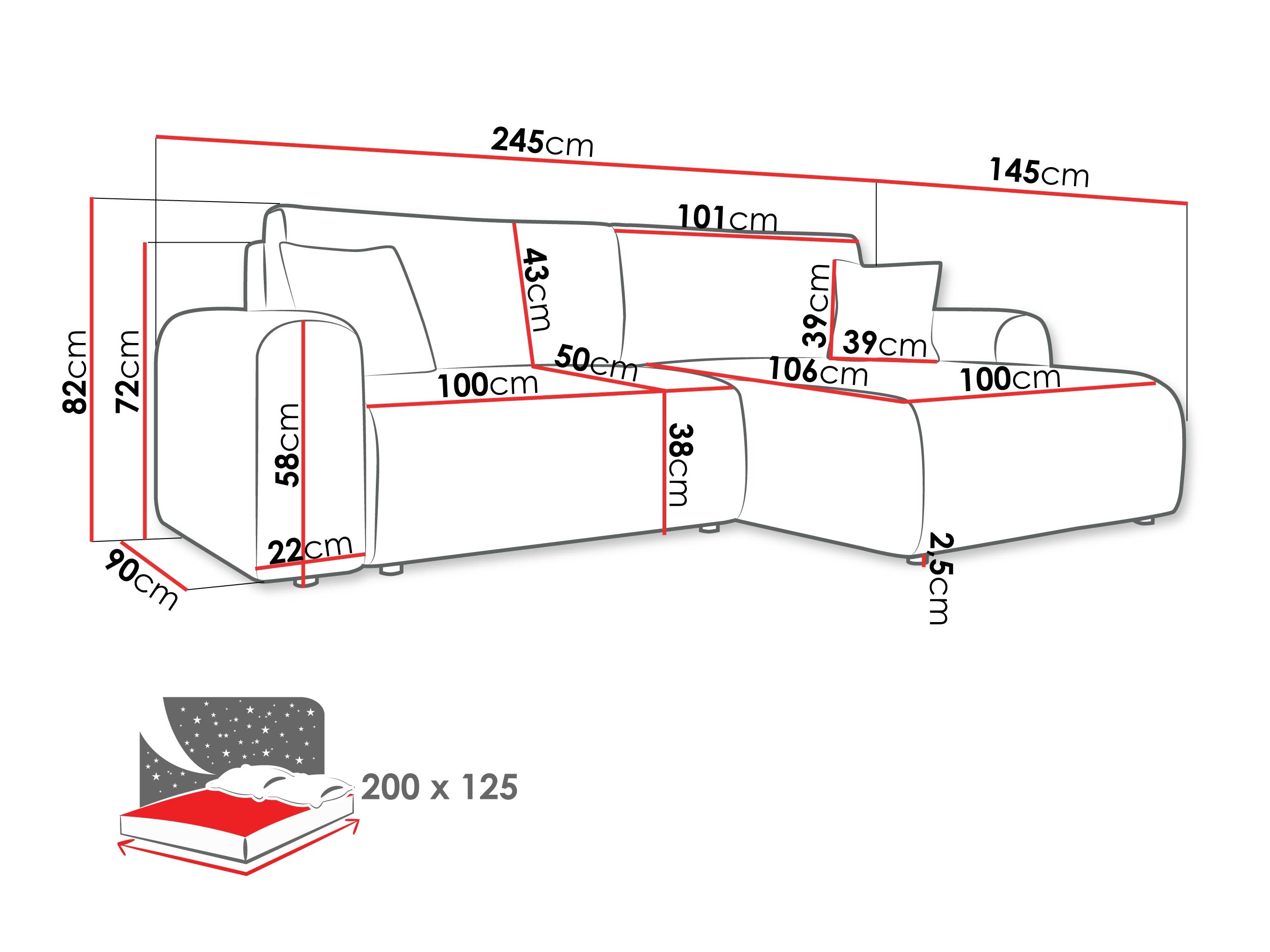 Sofá de canto Luxum (Poso 02)