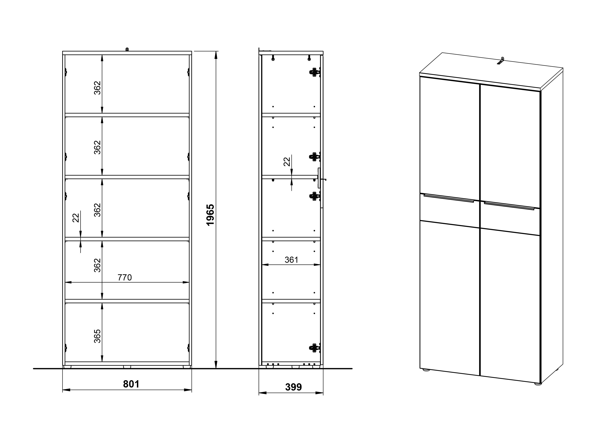 Conjunto para escritório em casa Elbcali 106