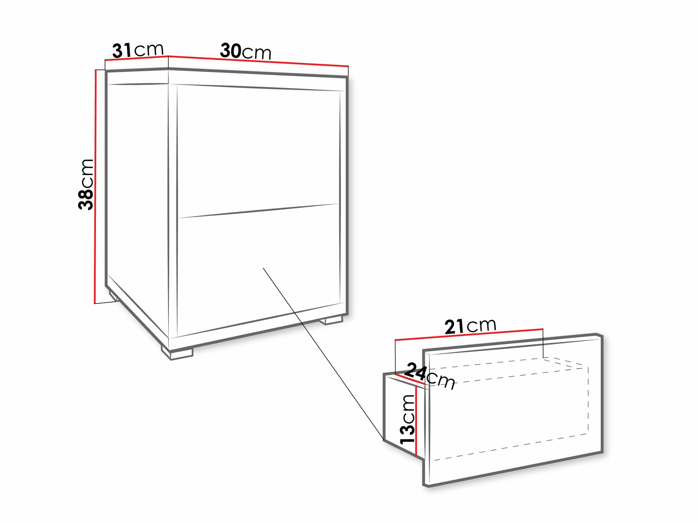 Mesa de cabeceira Comfivo Tutela (Branco)