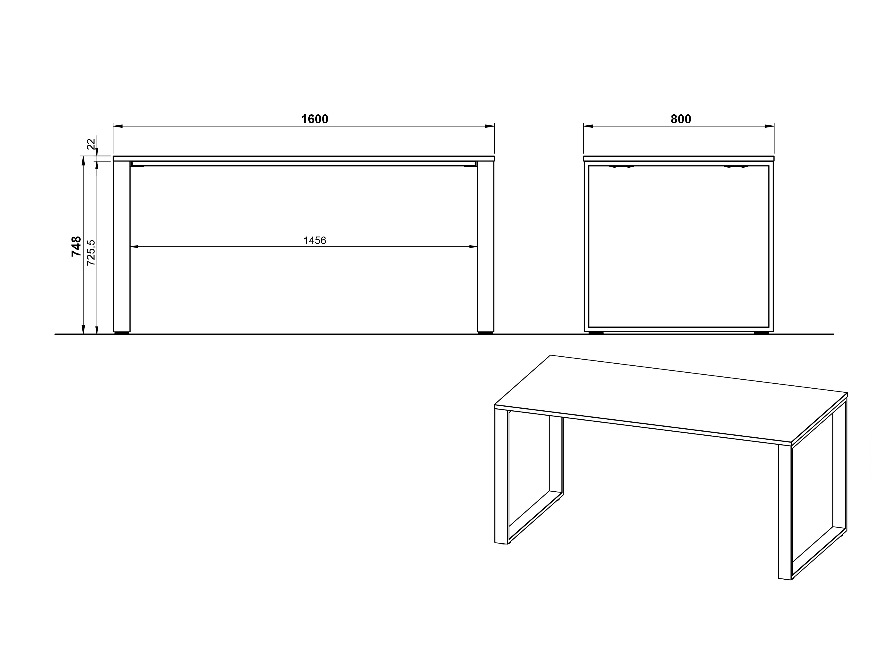 Mesa de escritório Elbcali 100