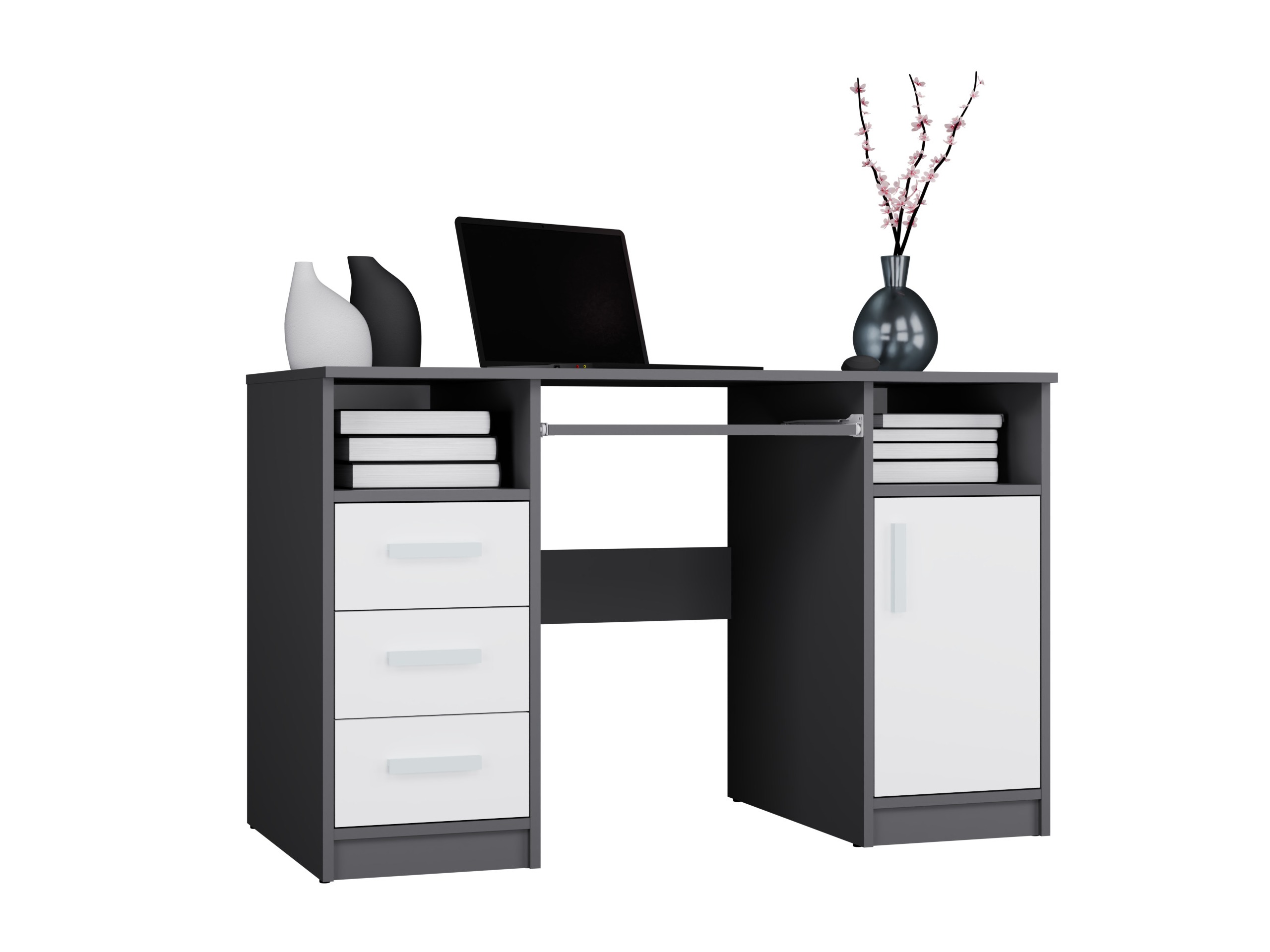 Mesa de escritório Mandeville 330 (Antracite + Branco)