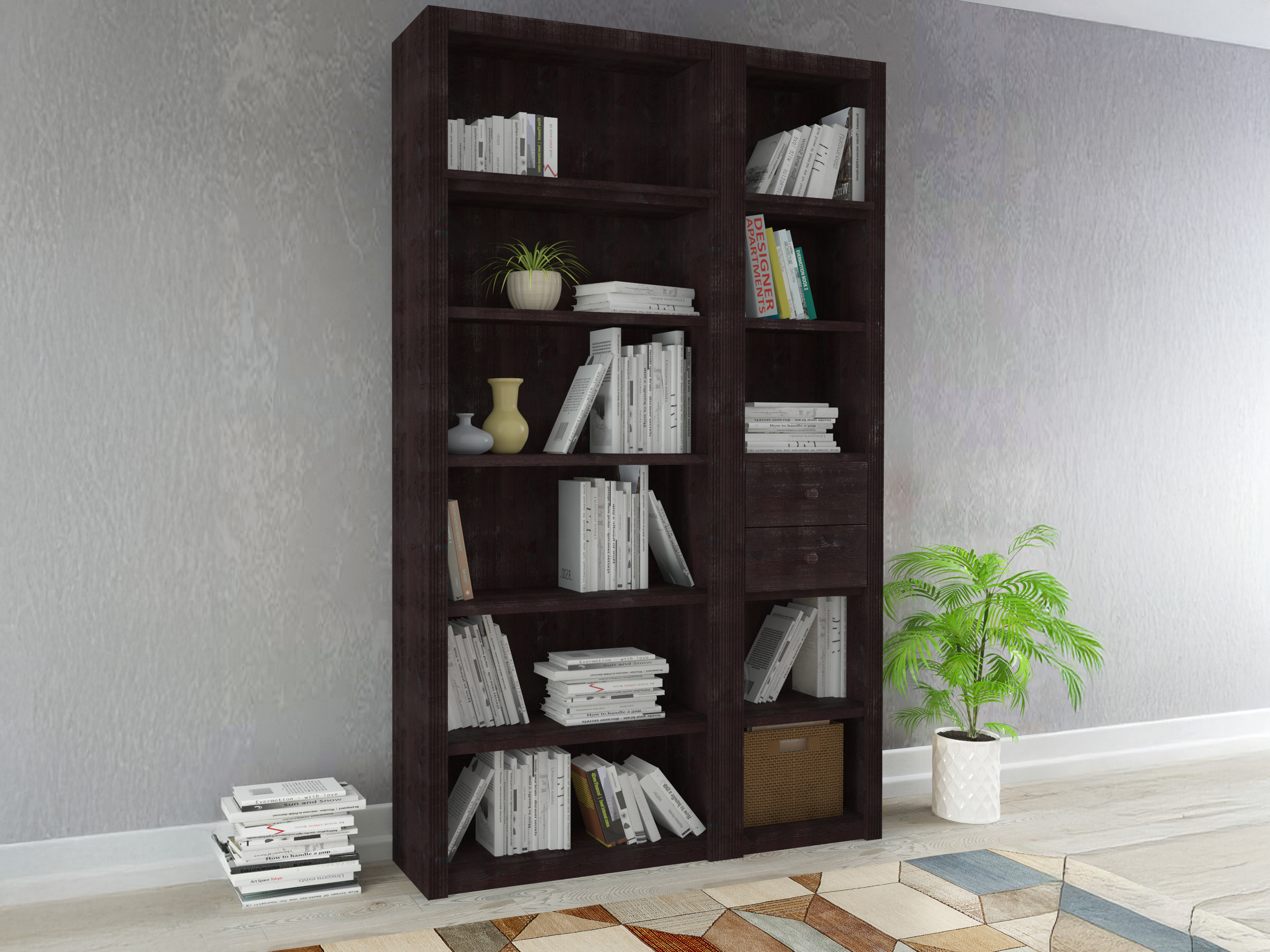 Conjunto de estante Orlmara 105 (Havana carvalho)