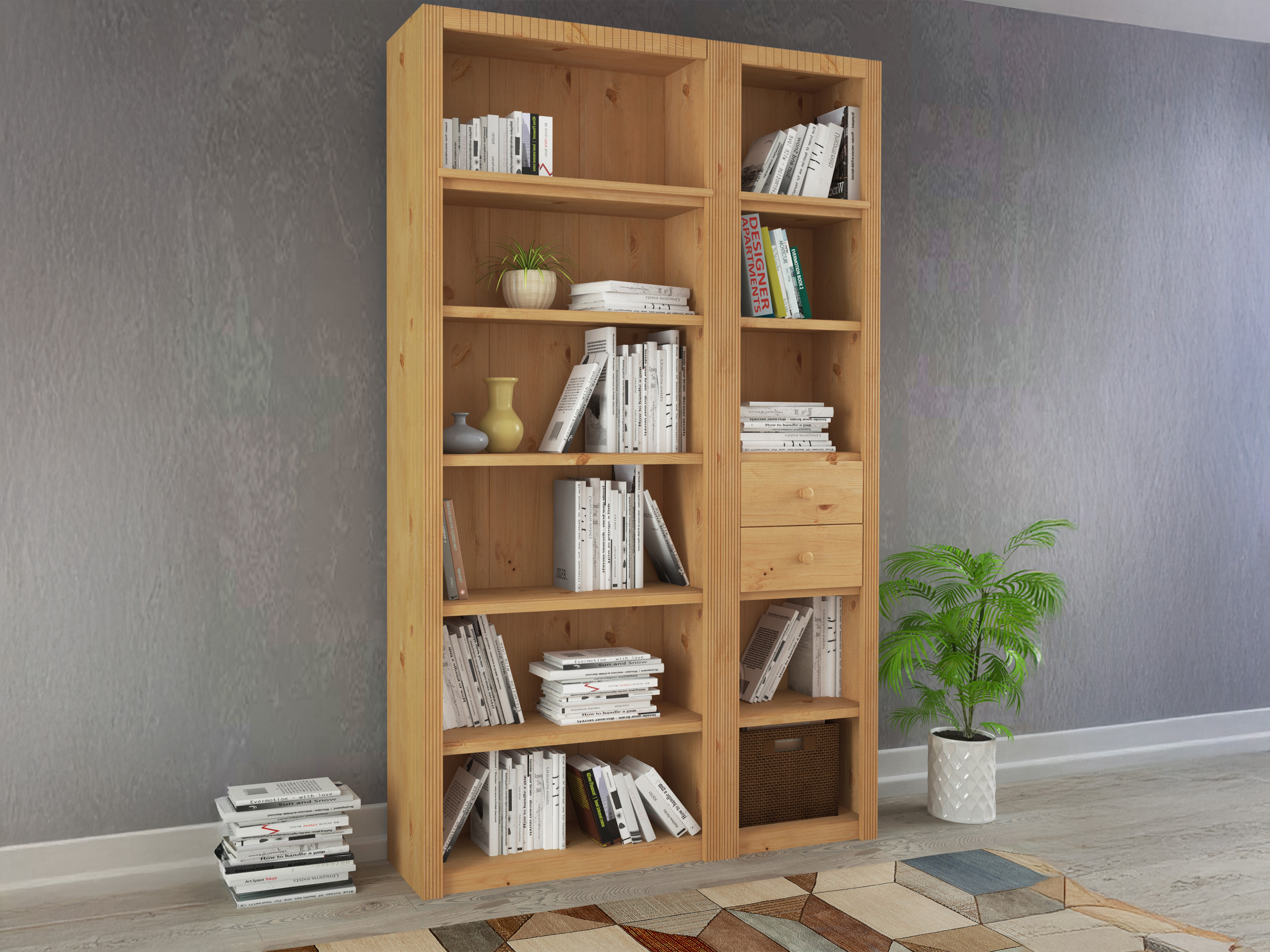 Conjunto de estante Orlmara 105 (Pinheiro)