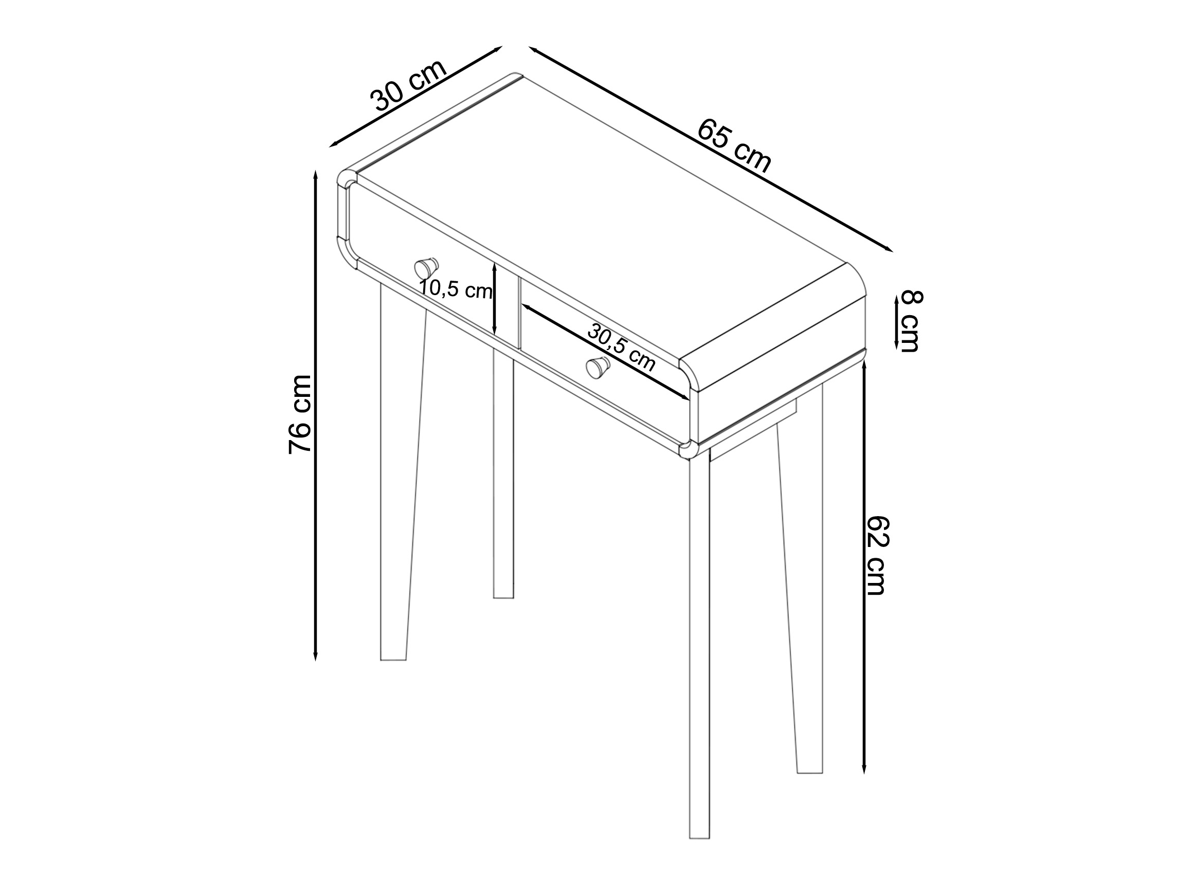 Consola Elbtena 106 (Branco + Carvalho)