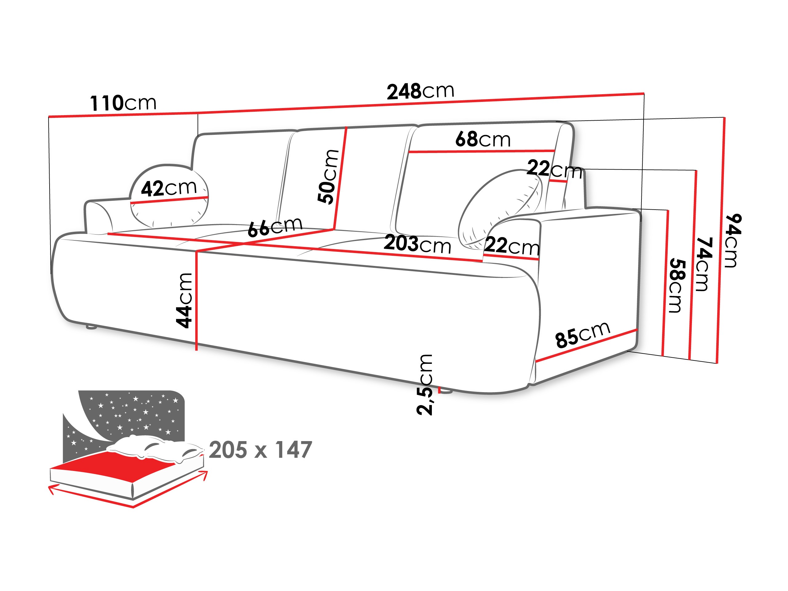 Sofá-cama Bountiful 104 (Lima 27)
