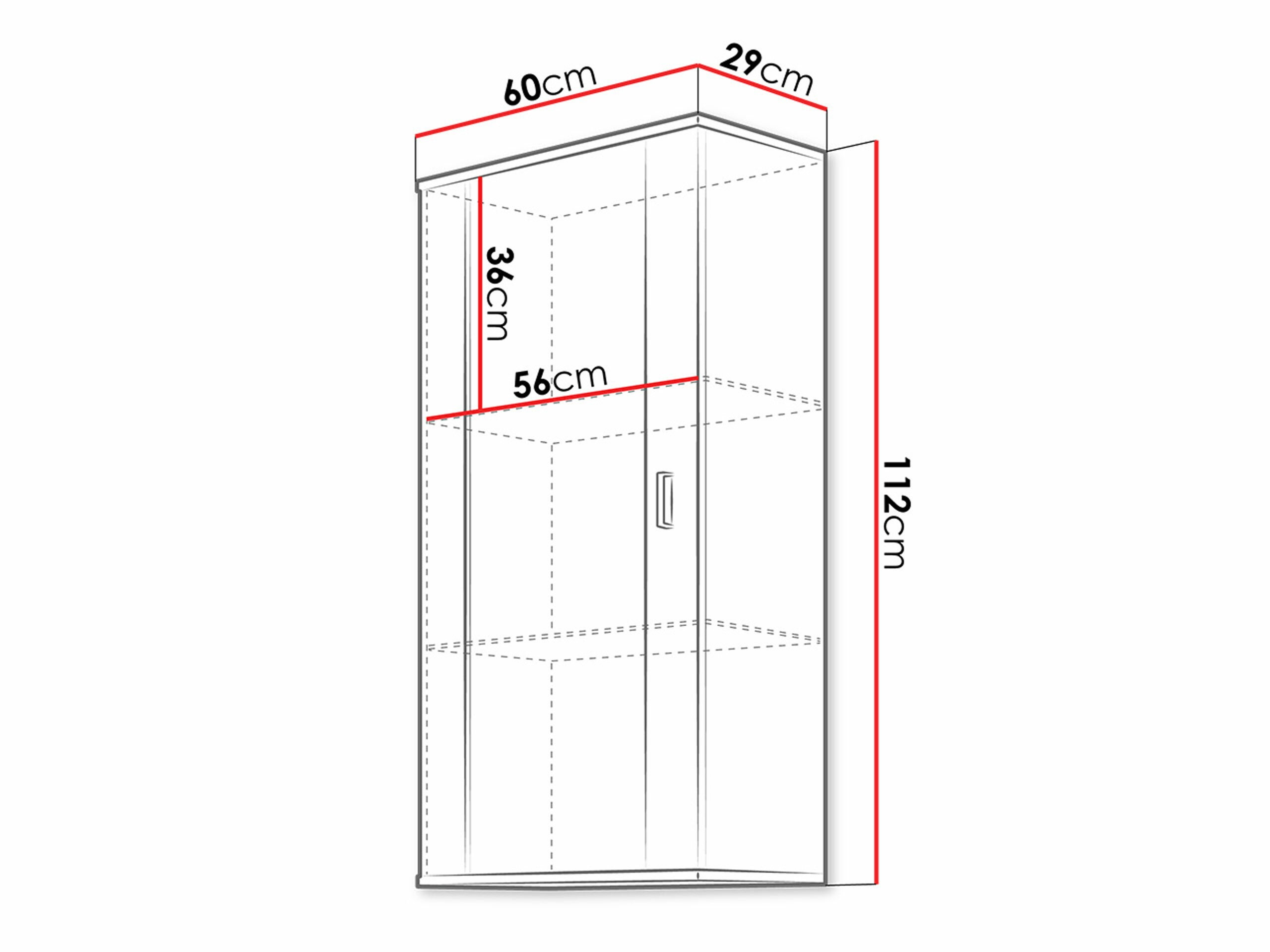 Armário suspenso Tornola 103 (Branco + Branco brilhante)
