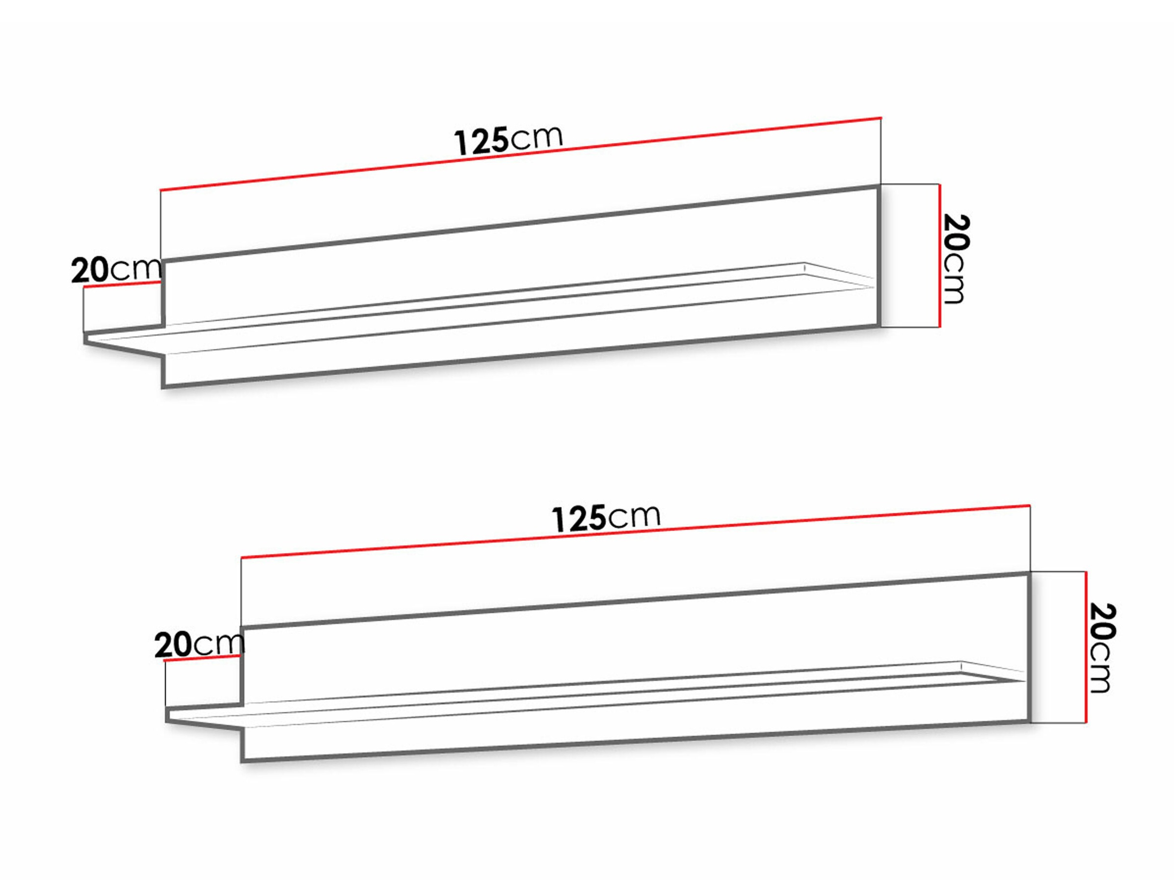 Conjunto de prateleiras suspensas Tornola 104 (Preto)