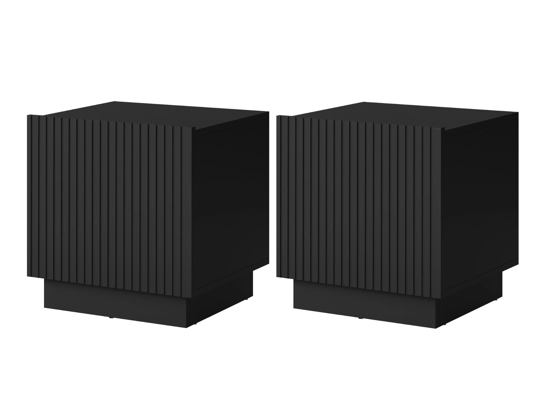 Conjunto de mesas de cabeceira Lauror (Preto)