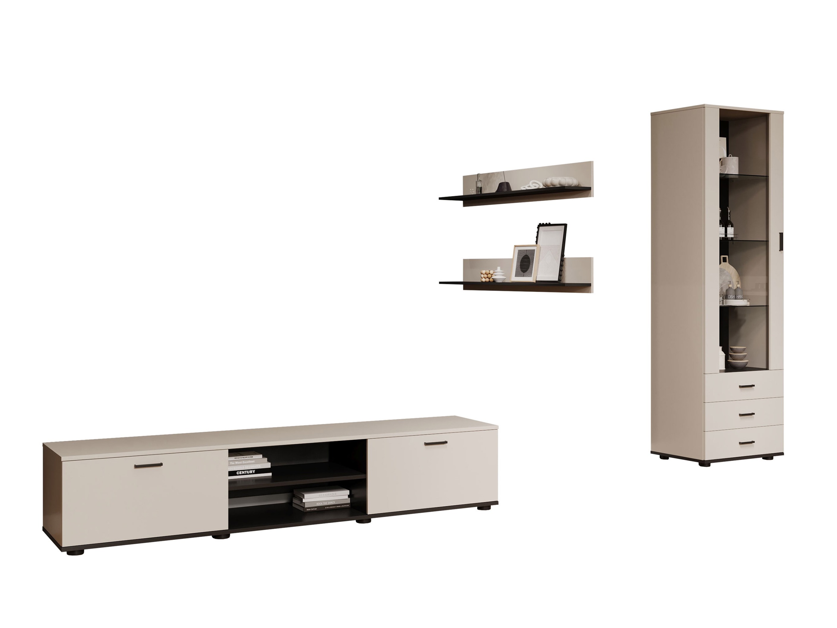 Conjunto para sala de estar Tornola 107 (Caxemira + Preto)