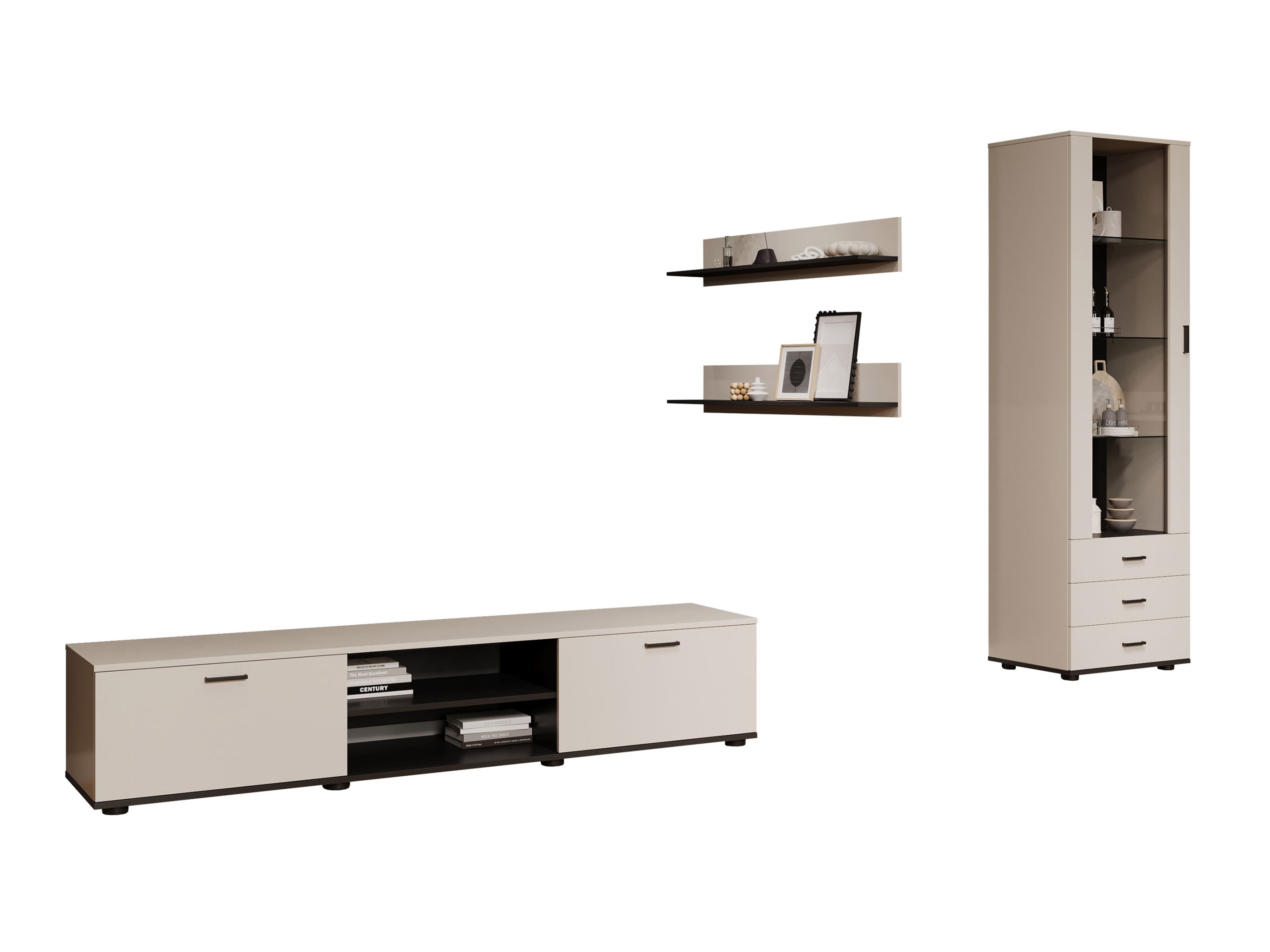 Conjunto para sala de estar Tornola 107 (Caxemira + Preto)