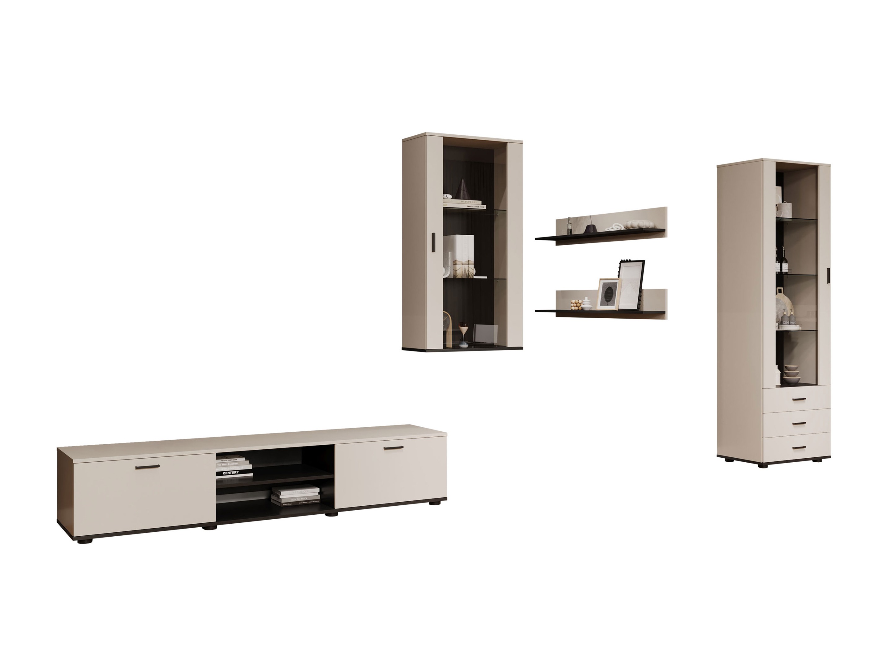 Conjunto para sala de estar Tornola 114 (Caxemira + Preto)