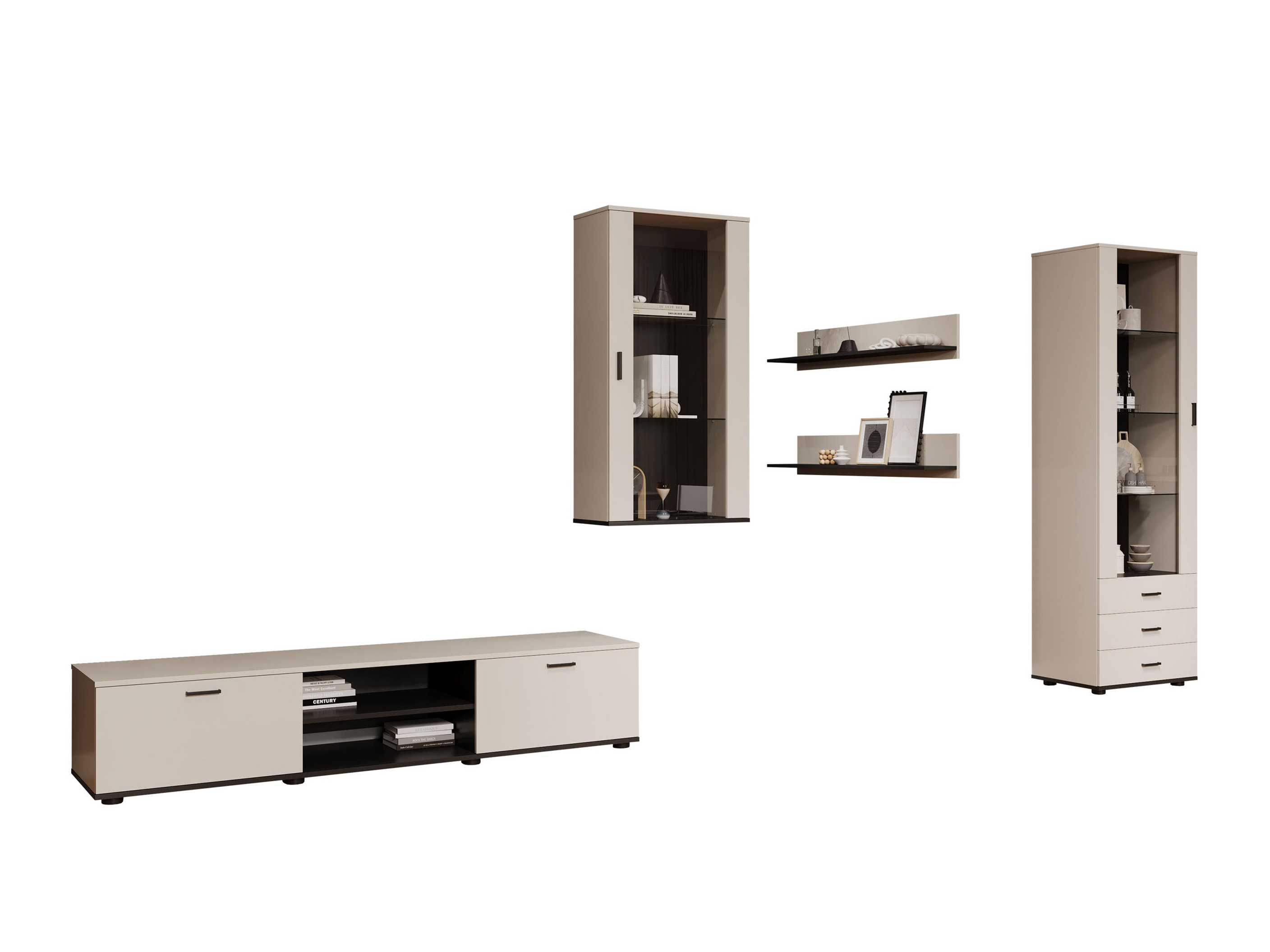 Conjunto para sala de estar Tornola 114 (Caxemira + Preto)