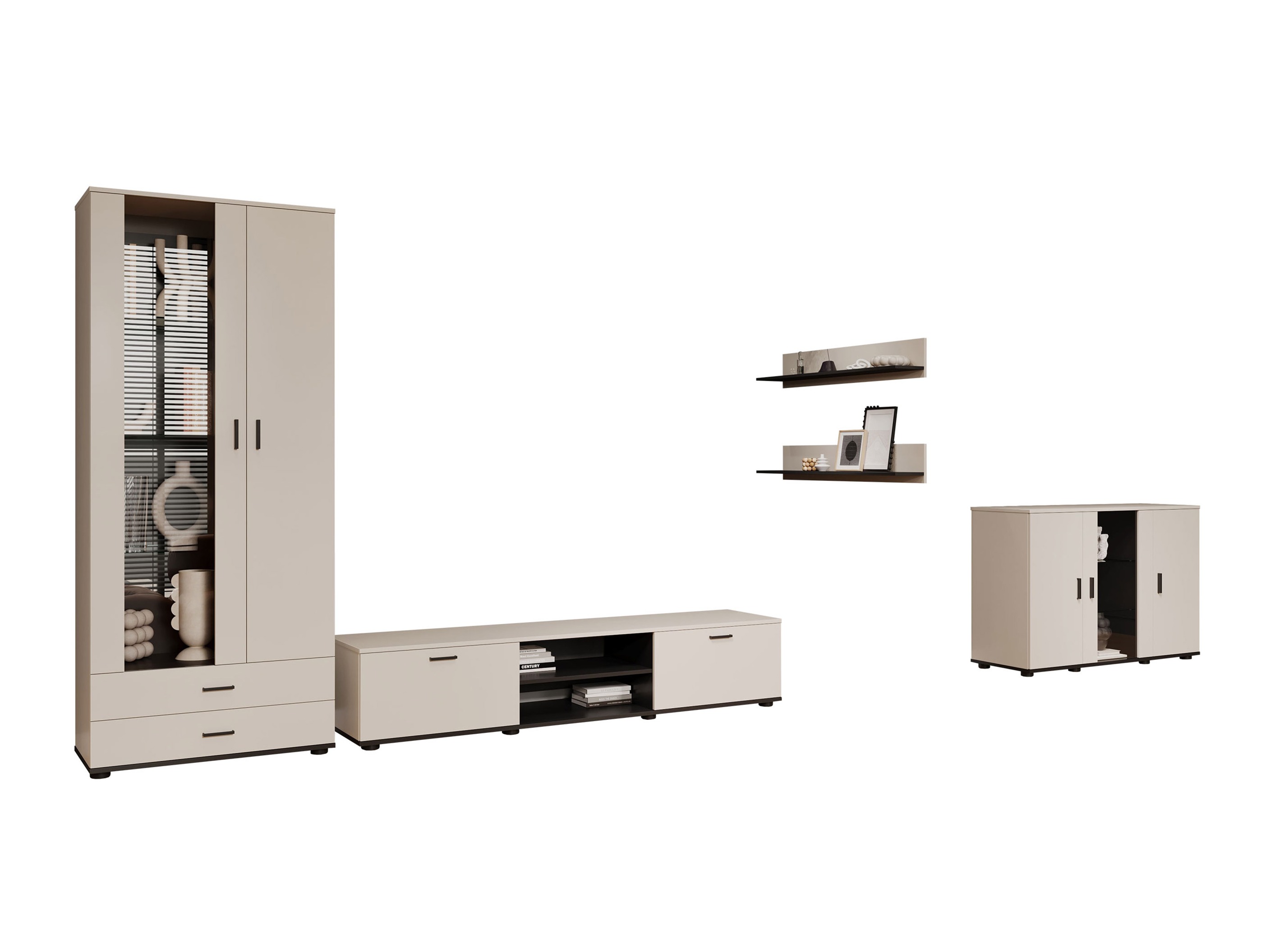 Conjunto para sala de estar Tornola 116 (Caxemira + Preto)