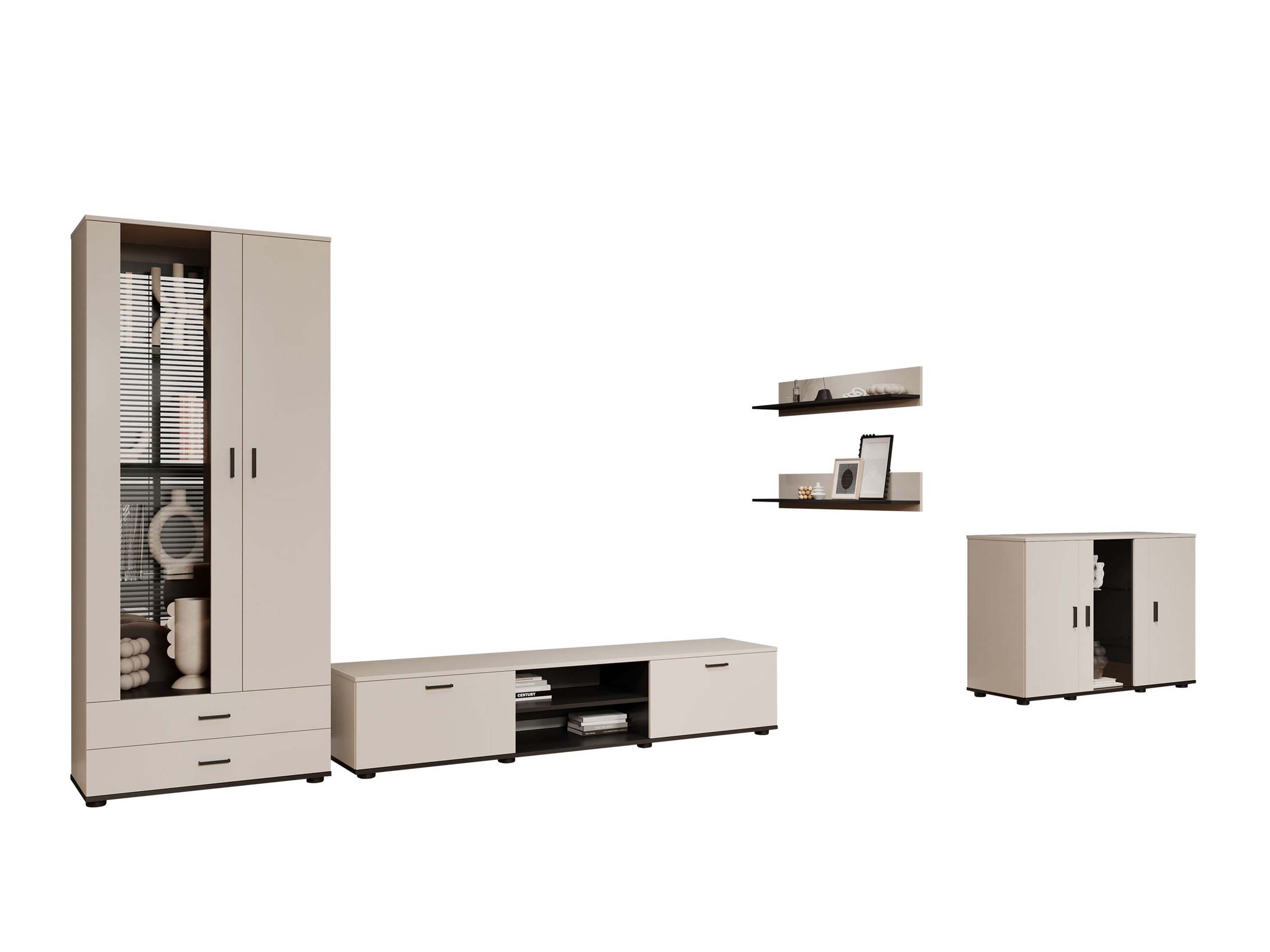 Conjunto para sala de estar Tornola 116 (Caxemira + Preto)