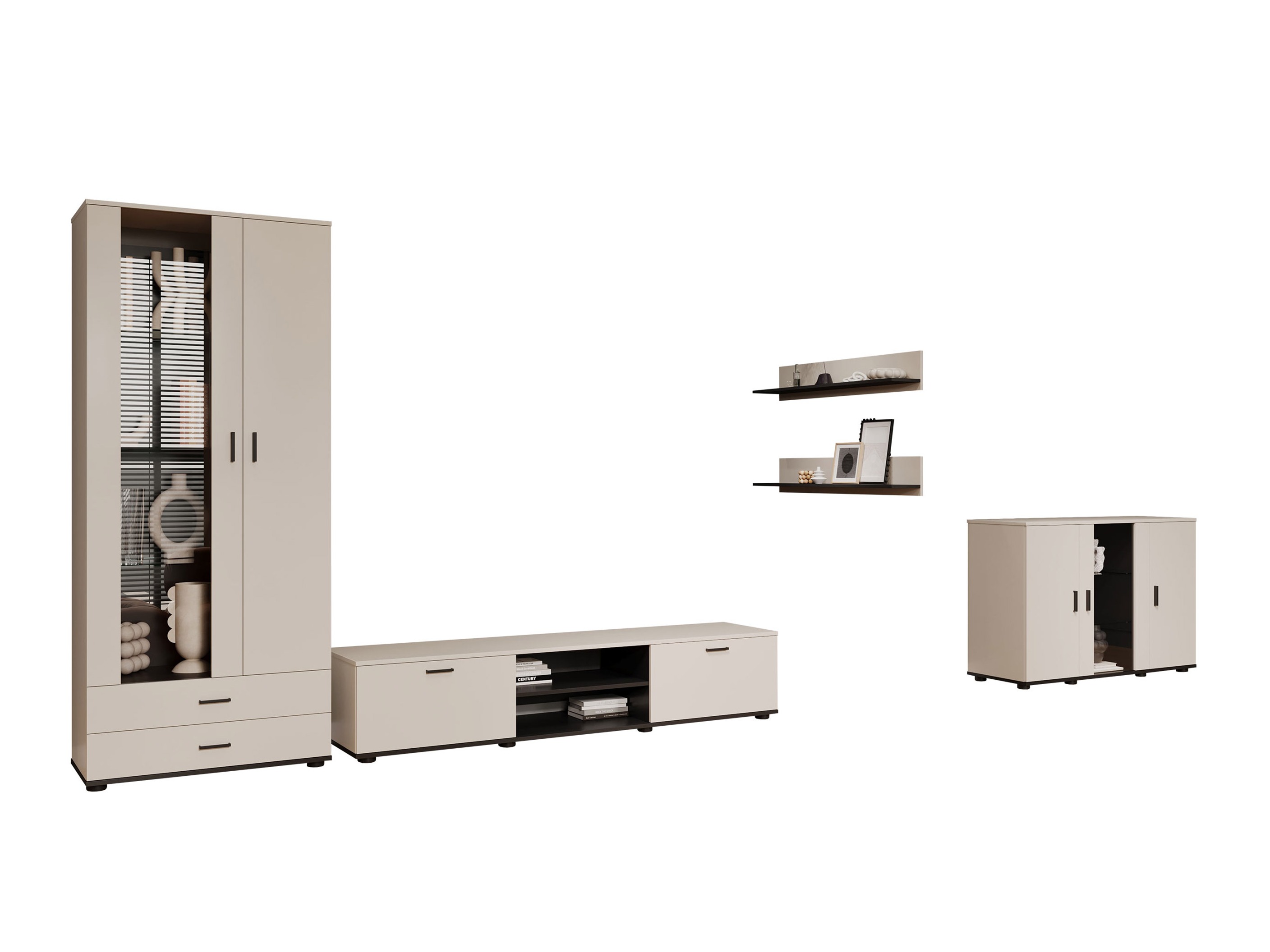 Conjunto para sala de estar Tornola 116 (Caxemira + Preto)