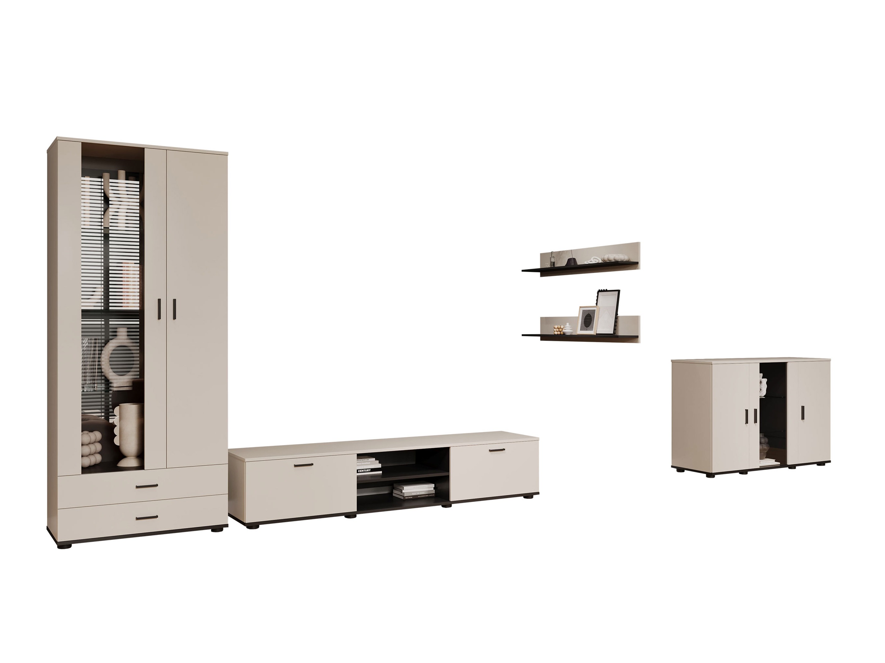 Conjunto para sala de estar Tornola 116 (Caxemira + Preto)