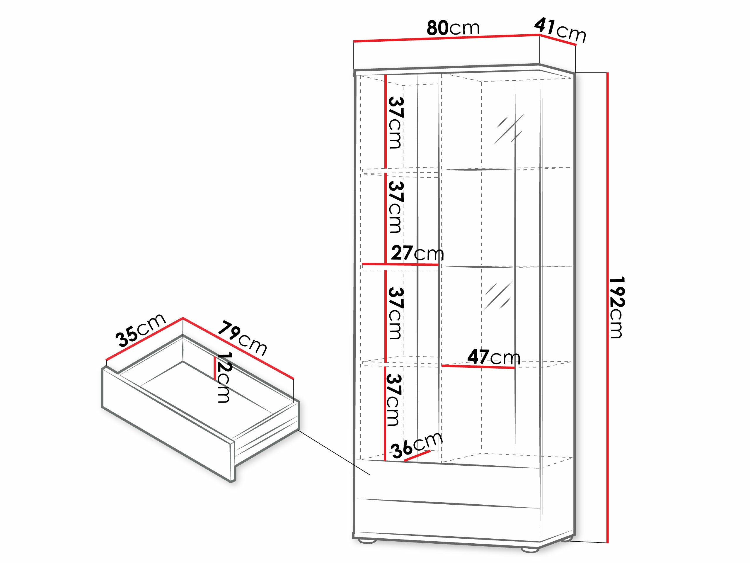 Estante Tornola 105 (Branco + Branco brilhante)
