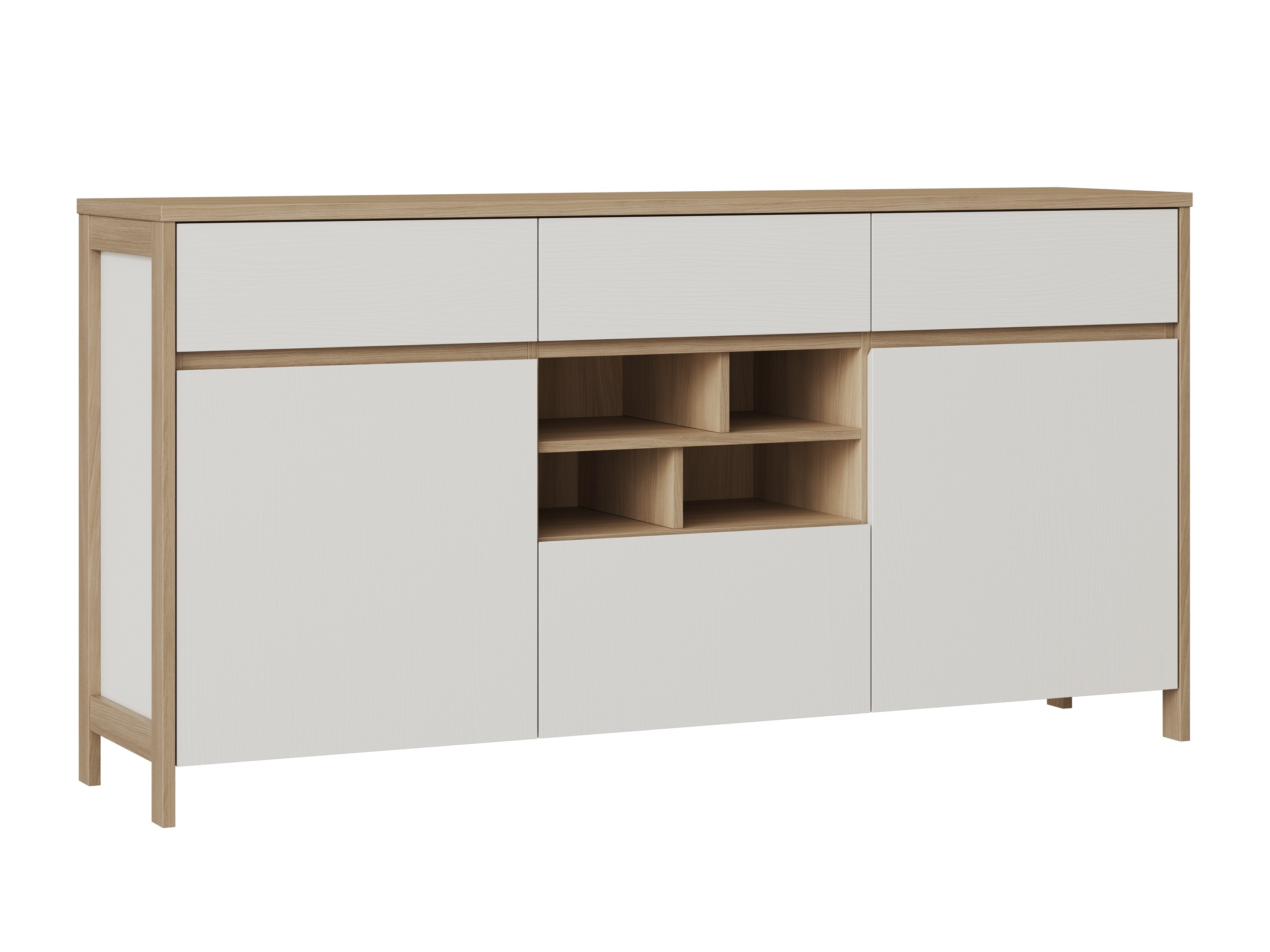 Cómoda Fermaru 104 (Branco + Carvalho)