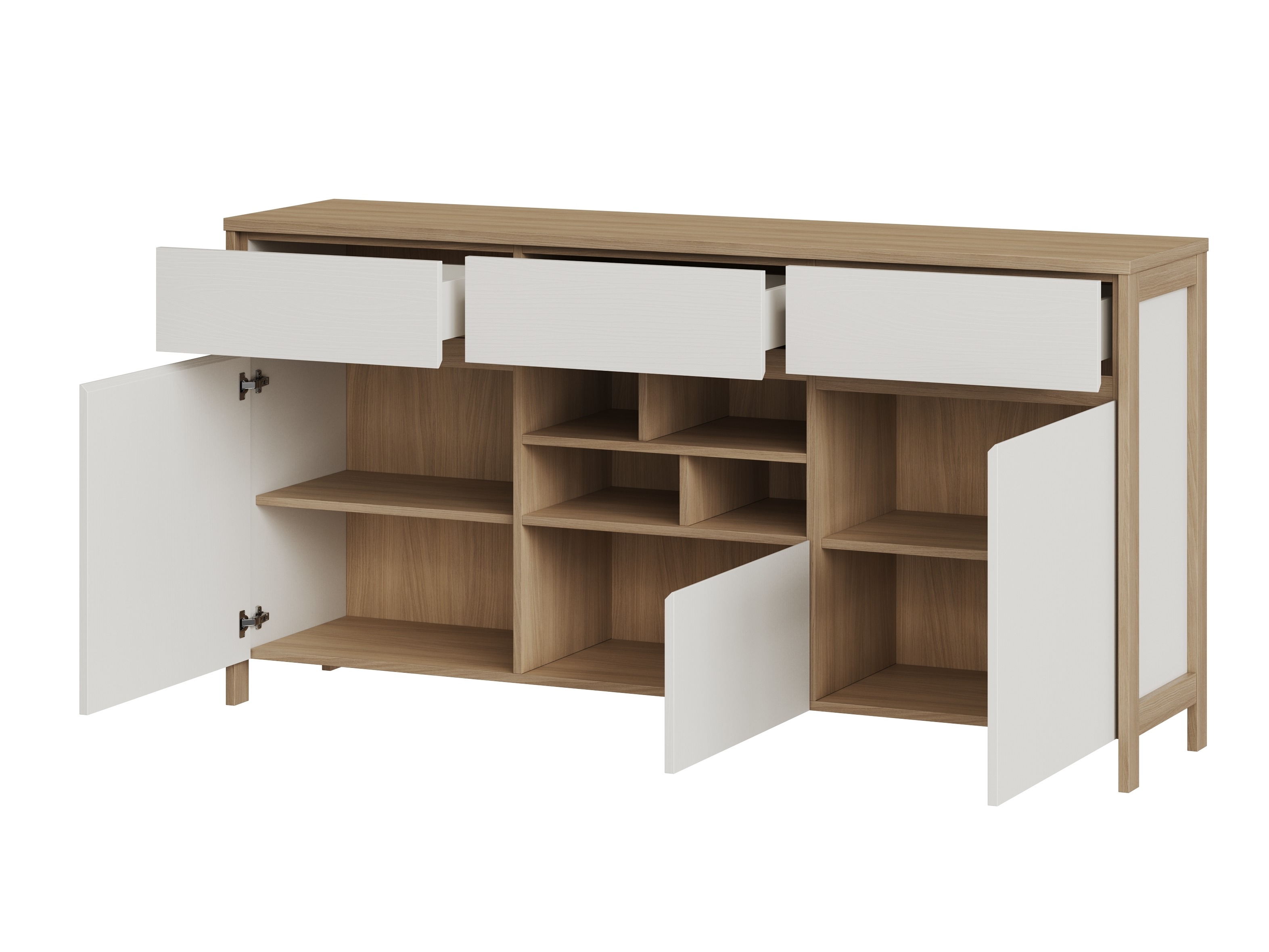 Cómoda Fermaru 104 (Branco + Carvalho)