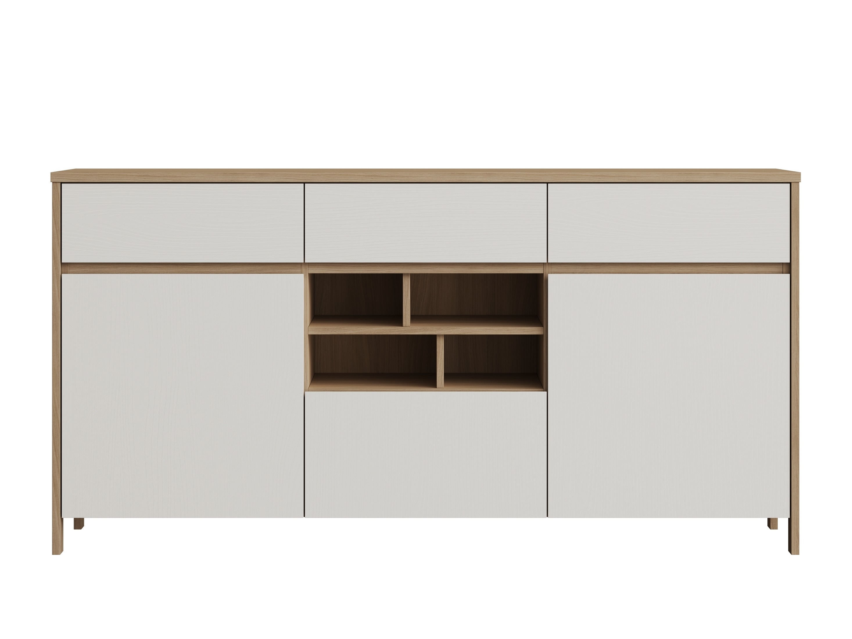 Cómoda Fermaru 104 (Branco + Carvalho)