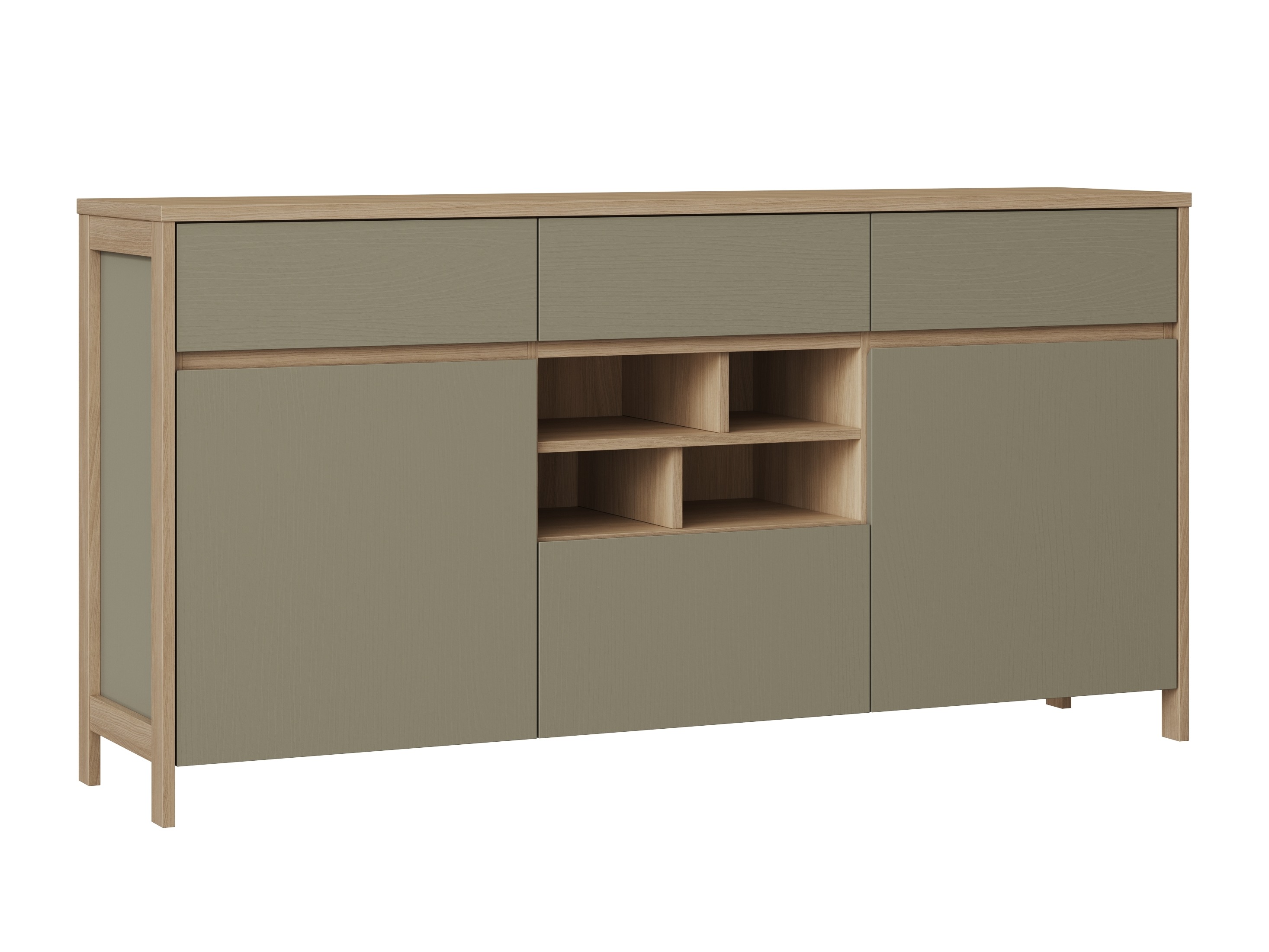 Cómoda Fermaru 104 (Verde empoeirado + Carvalho)