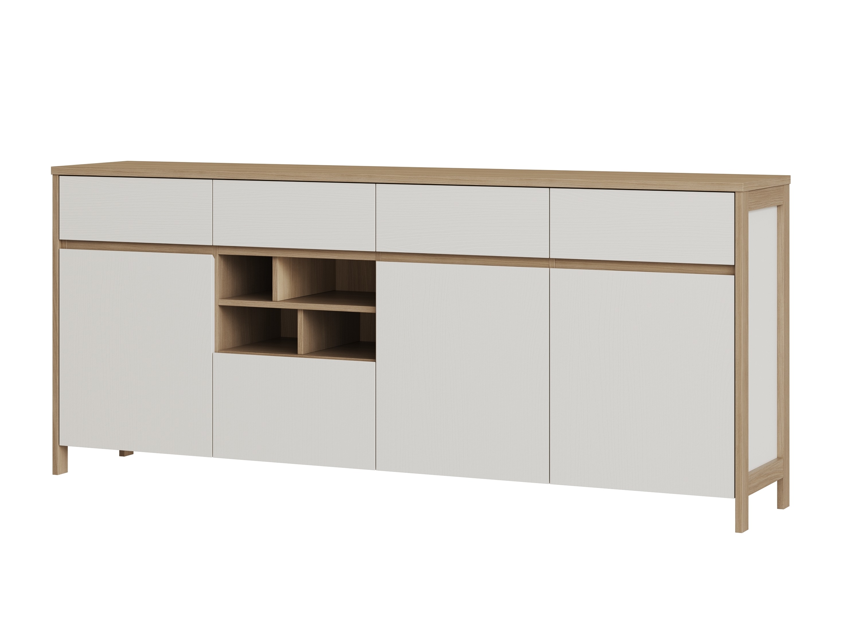 Cómoda Fermaru 105 (Branco + Carvalho)