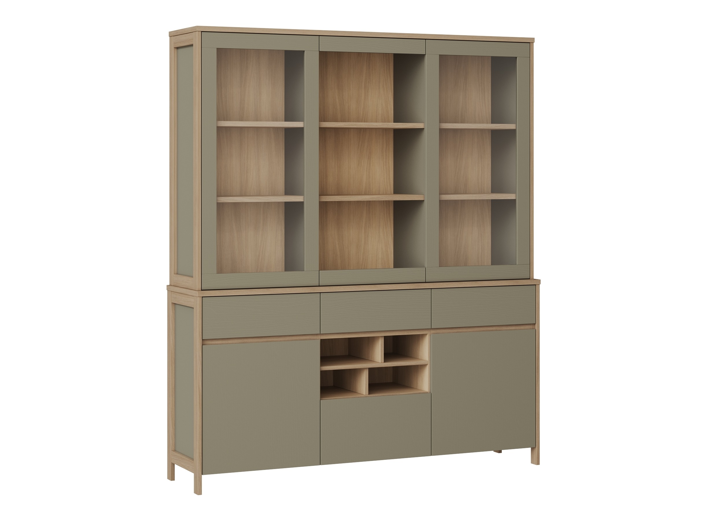 Estante Fermaru 100 (Verde acinzentado + Carvalho)