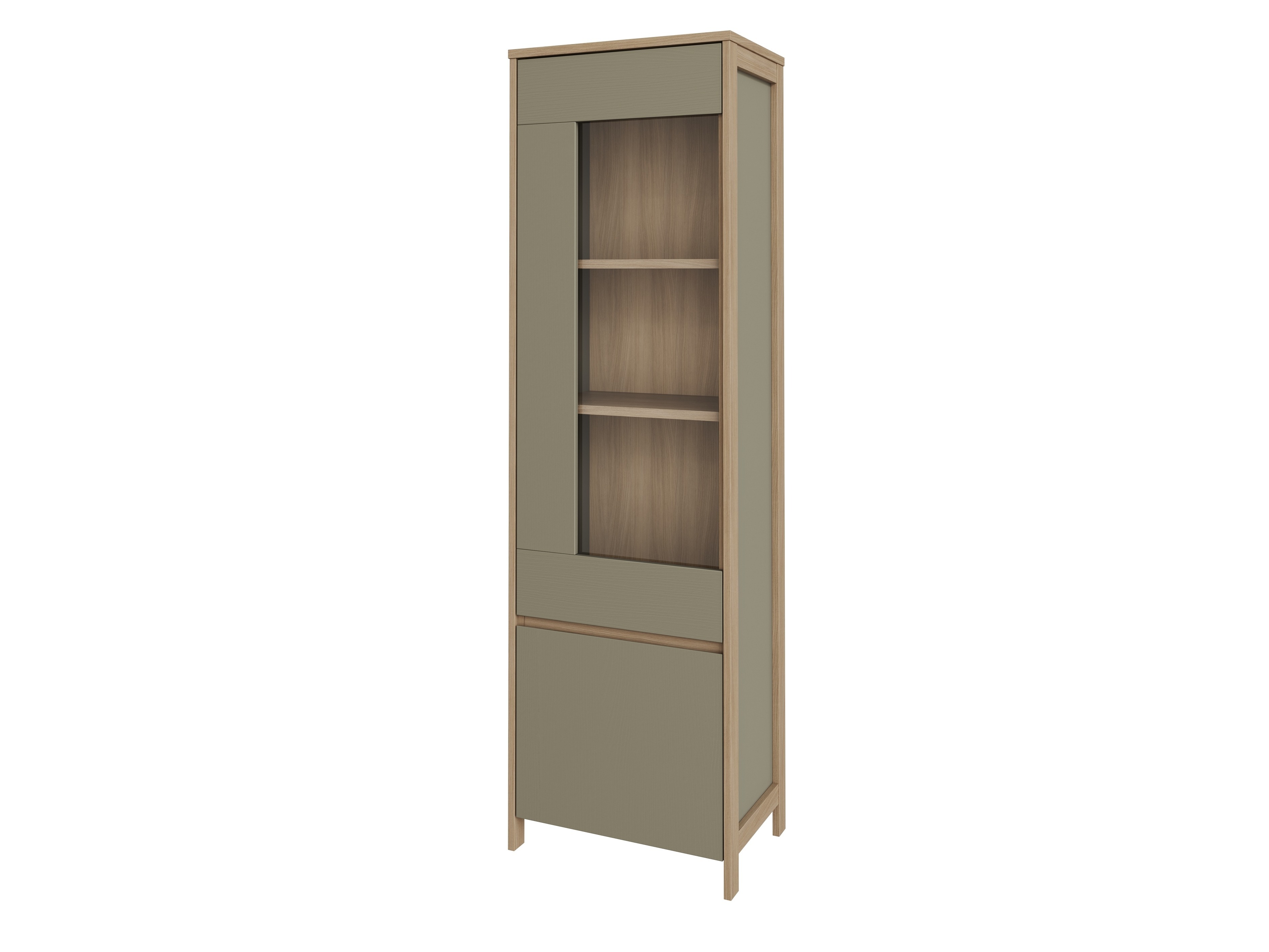 Estante Fermaru 101 (Verde acinzentado + Carvalho)