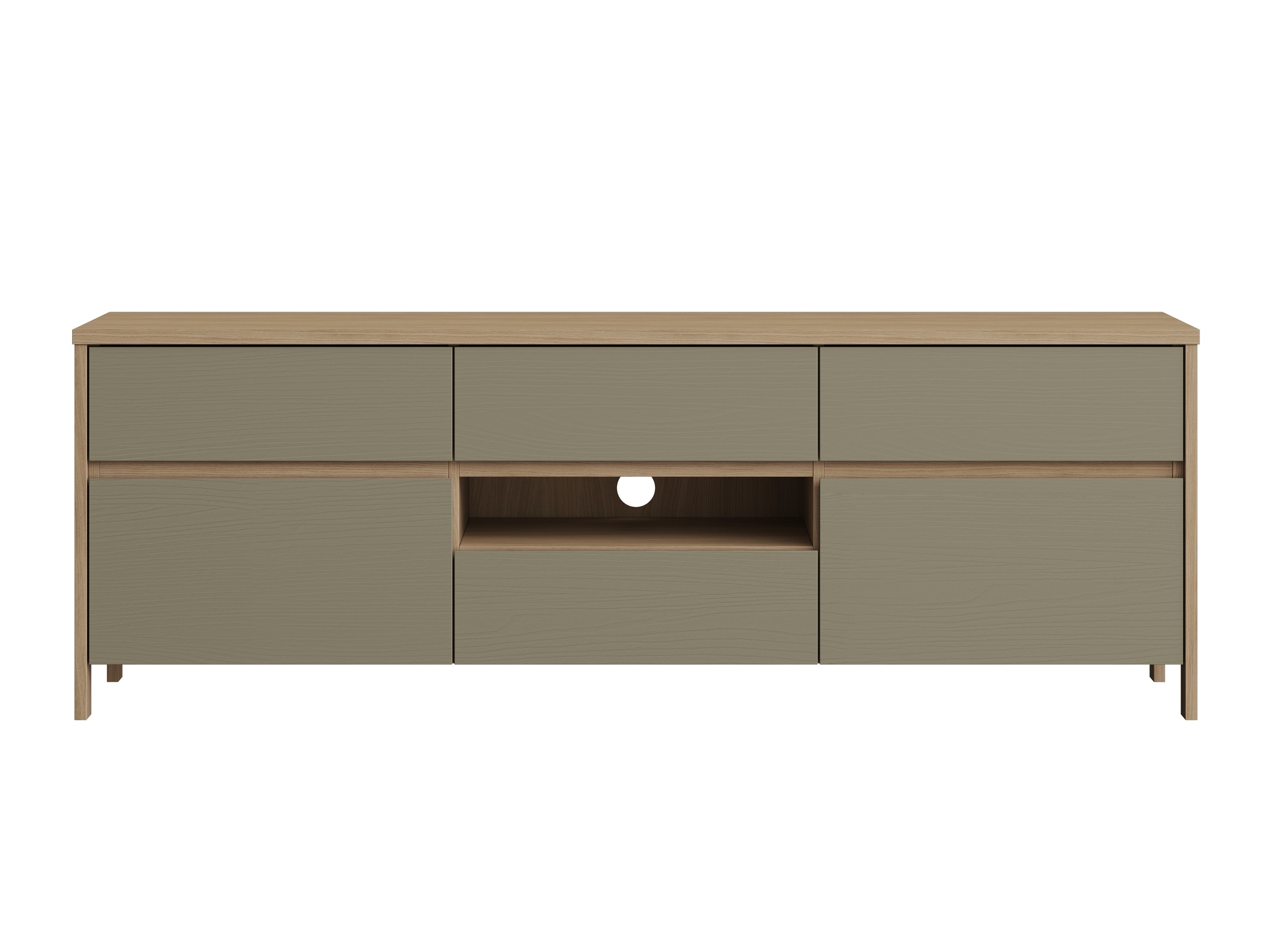 Móvel de TV Fermaru 102 (Verde empoeirado + Carvalho)