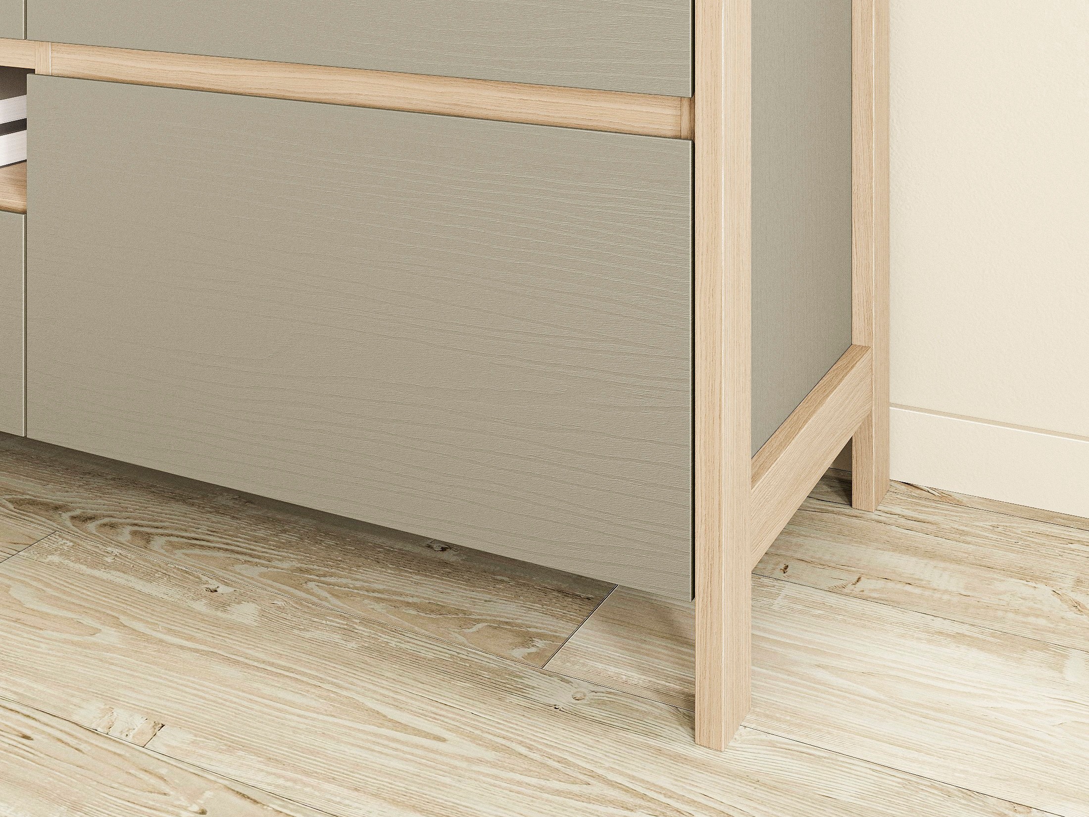 Móvel de TV Fermaru 102 (Verde empoeirado + Carvalho)