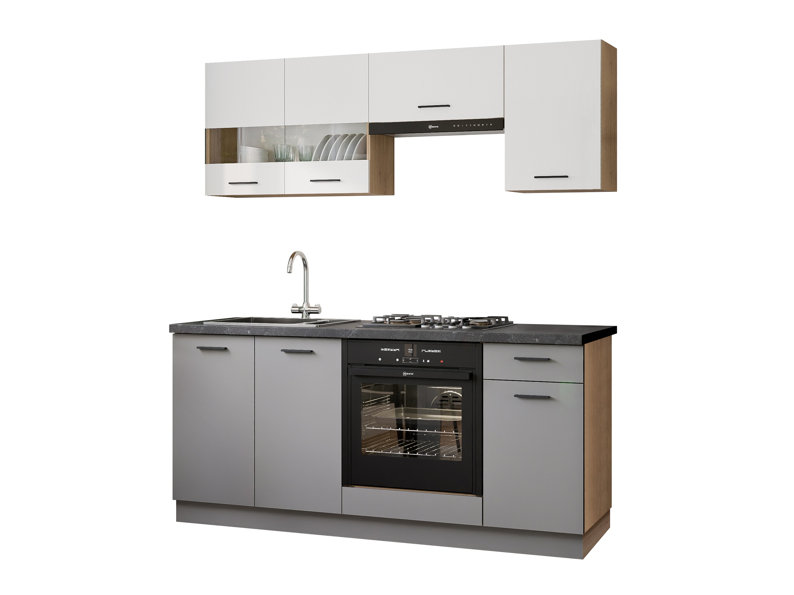 Conjunto de cozinha modular Ati White Grey 117